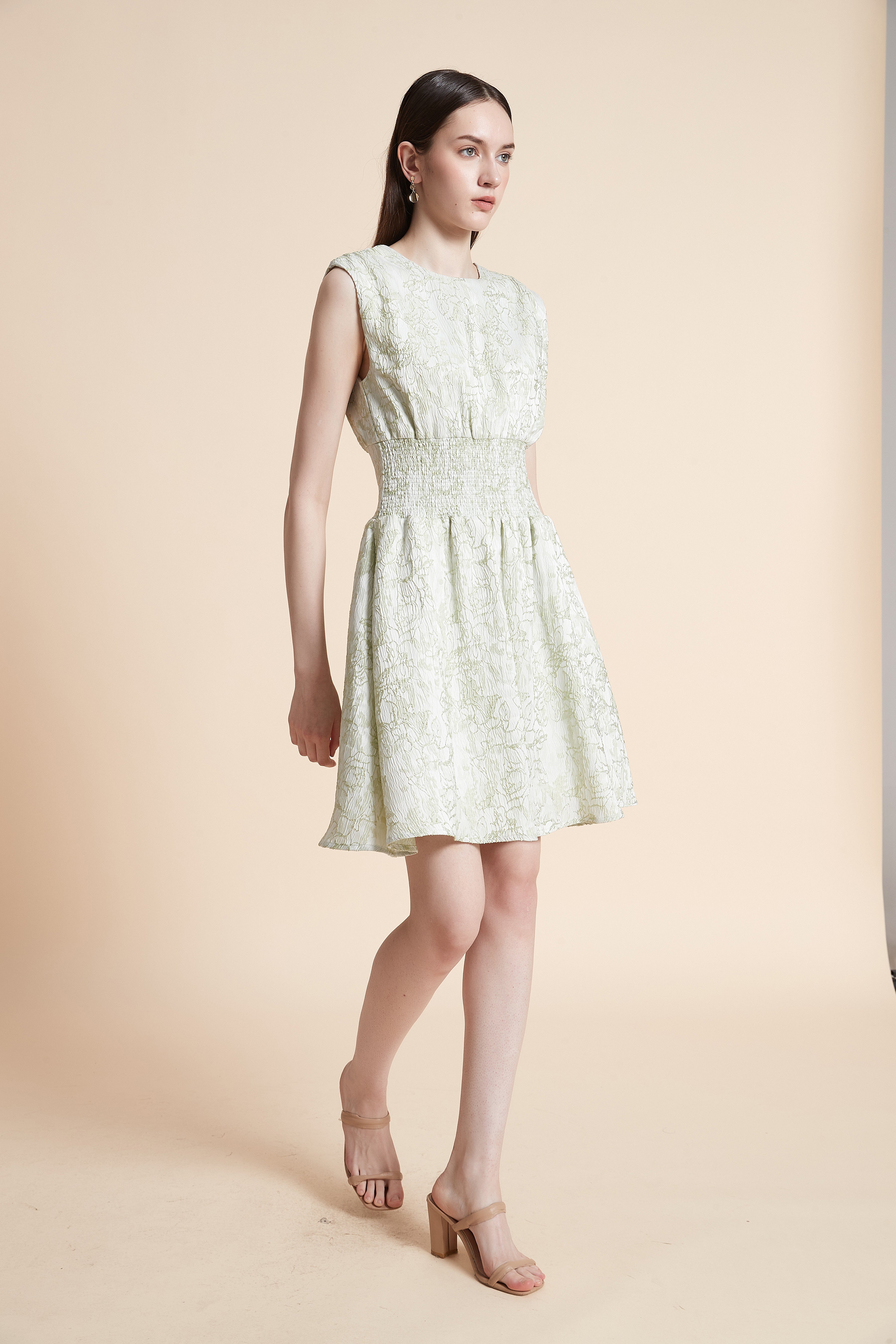 Knee-Length Sleeveless Waist-Defined Dress