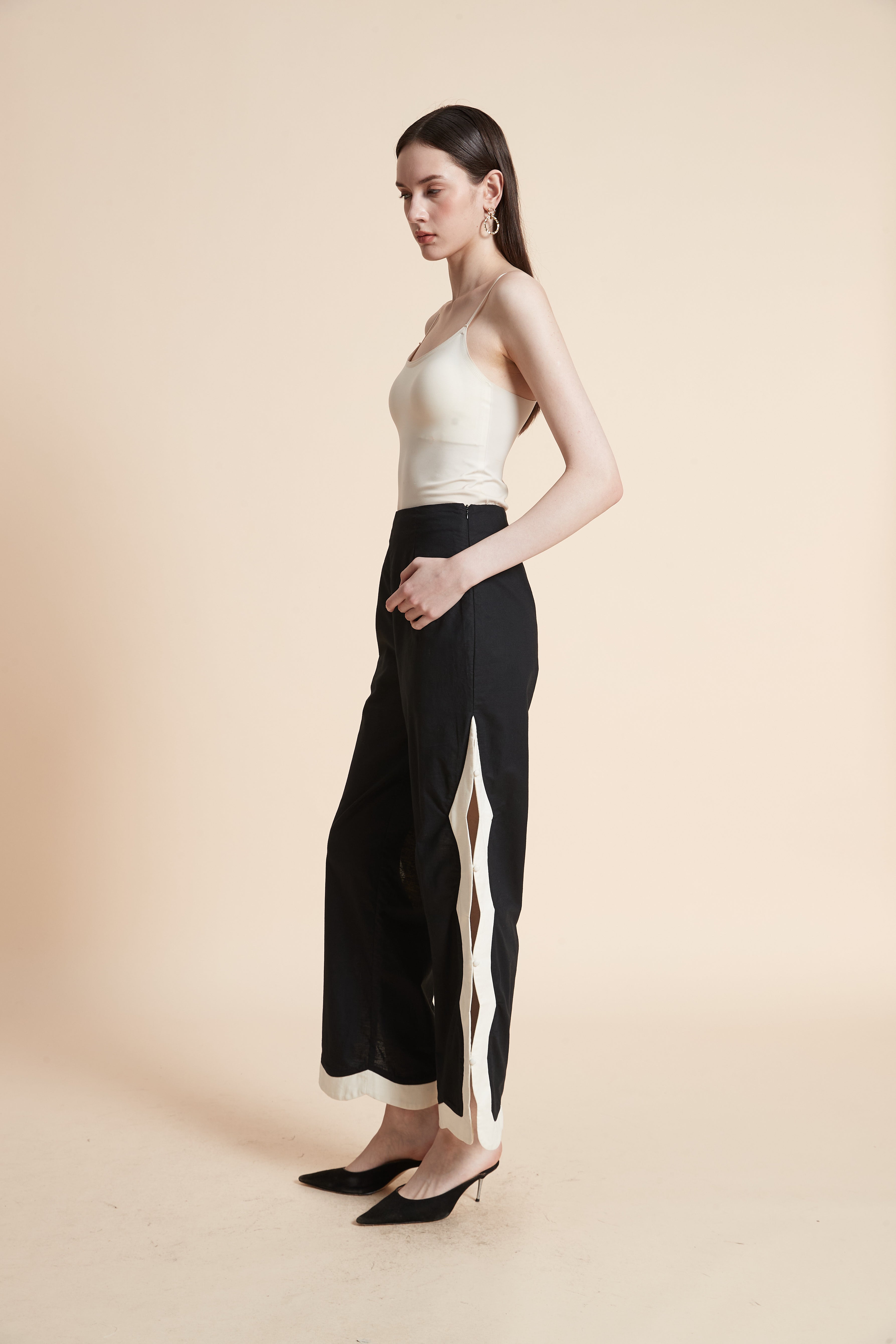 Side-Slit Long Pants