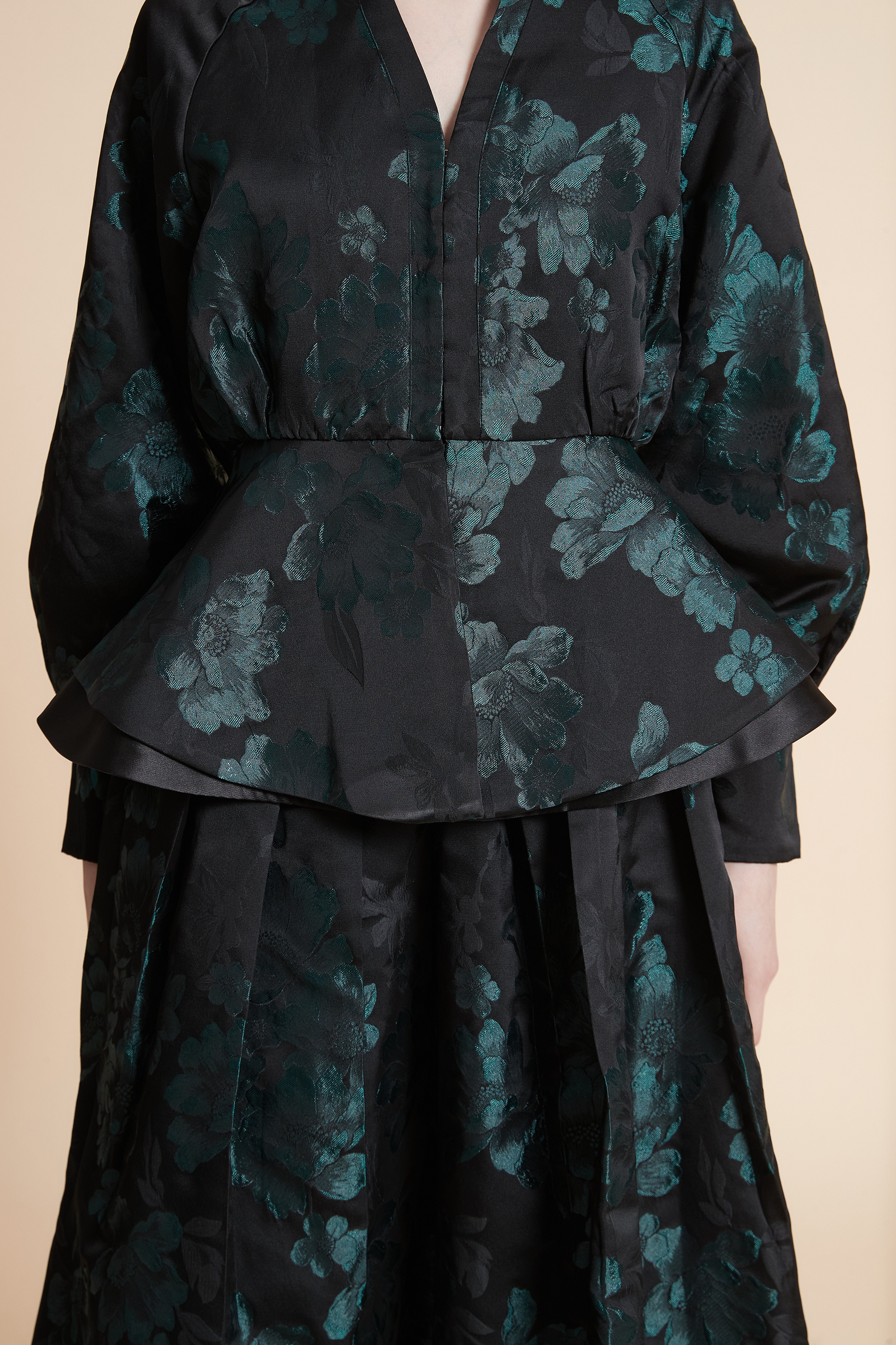 Long Sleeve Ruched Printed Jacket