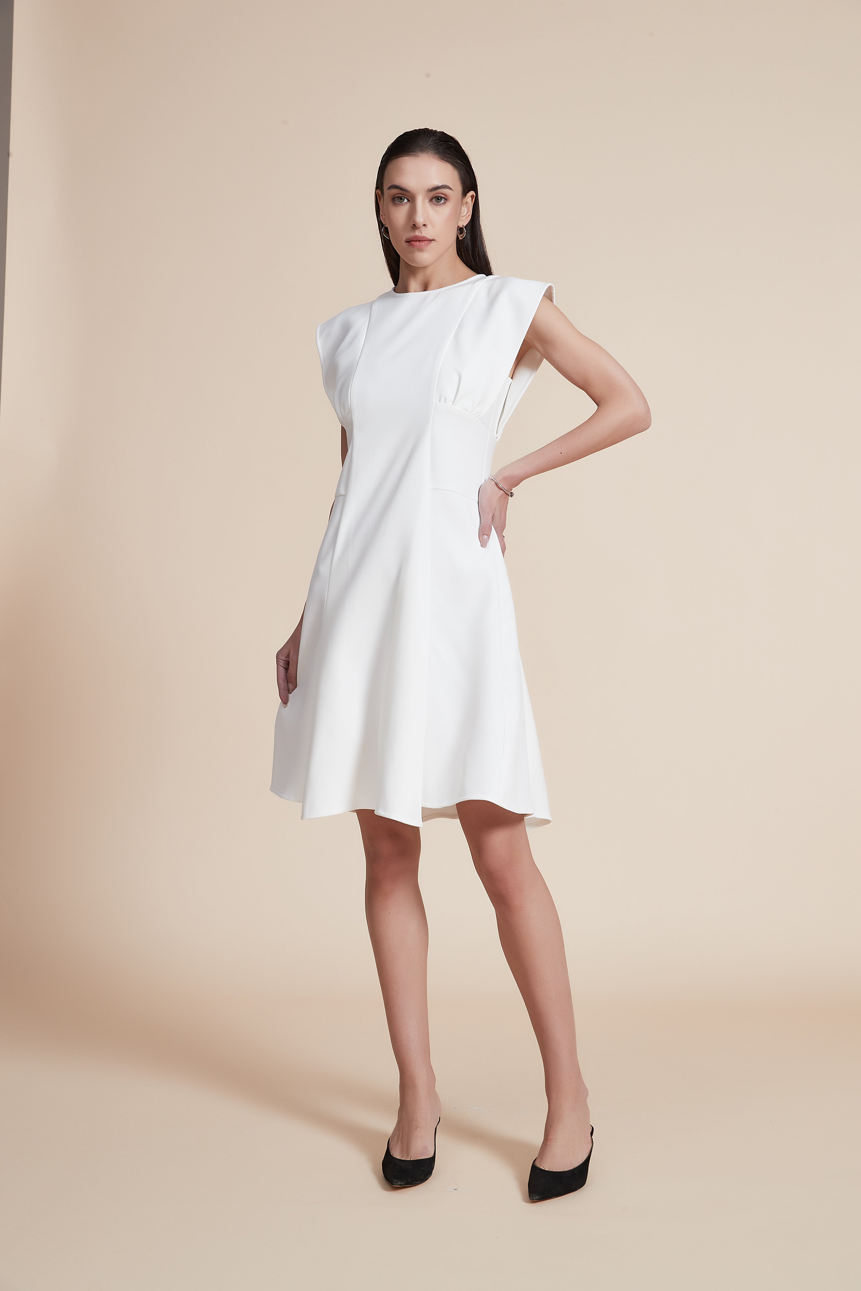 Sleeveless Plain Short Dress