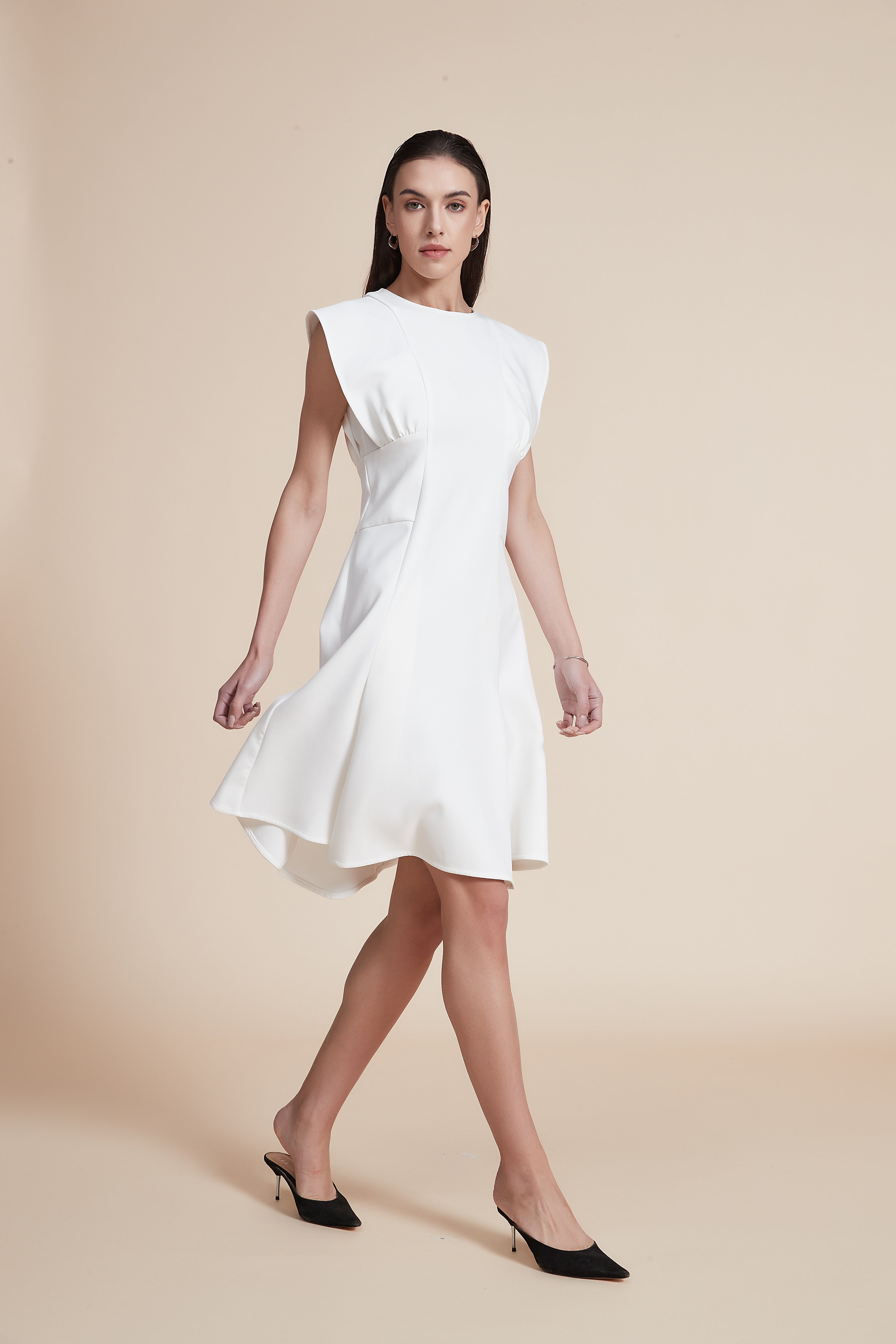 Sleeveless Plain Short Dress