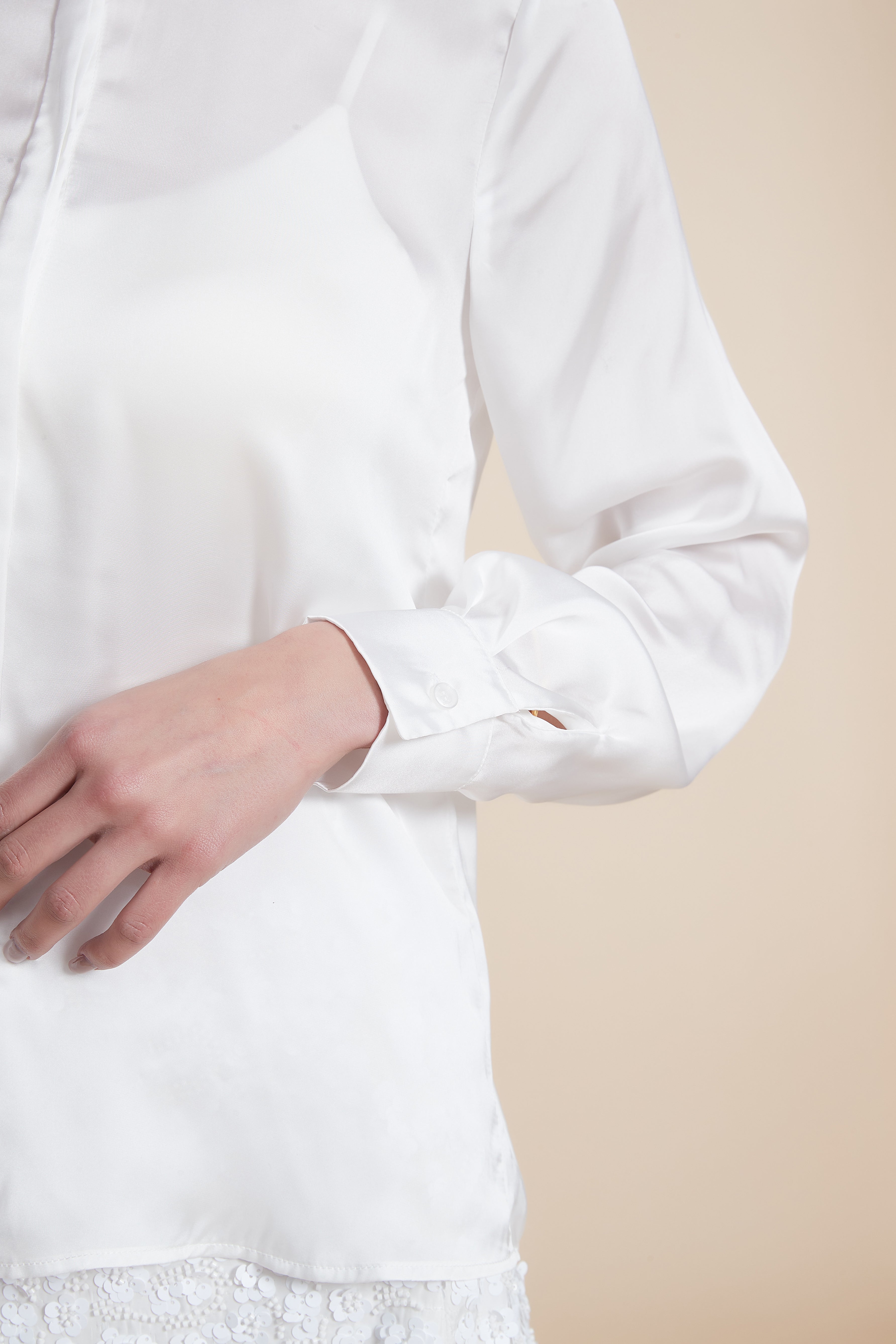 Soft Solid Blouse with Front Buttons