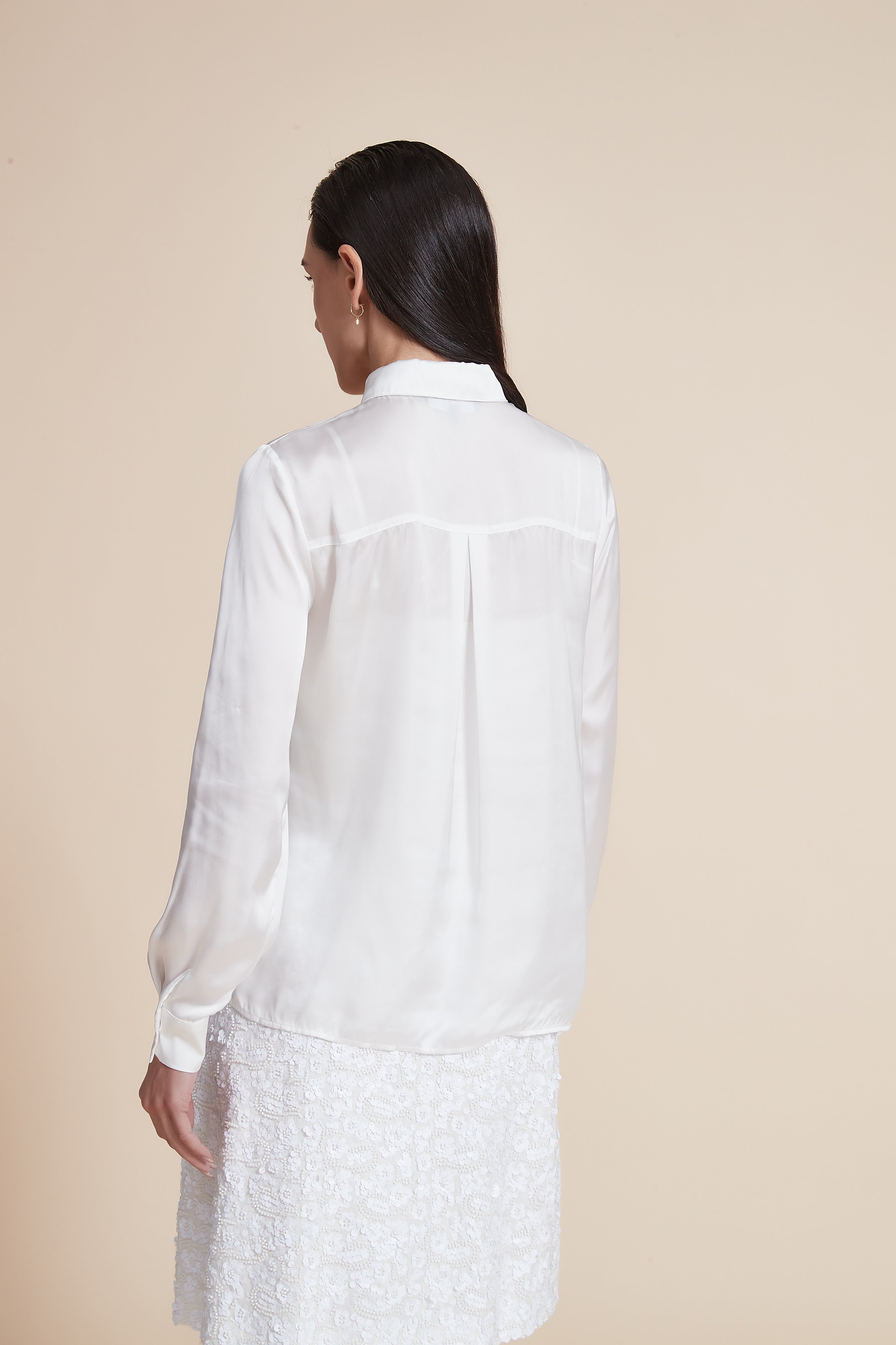 Soft Solid Blouse with Front Buttons
