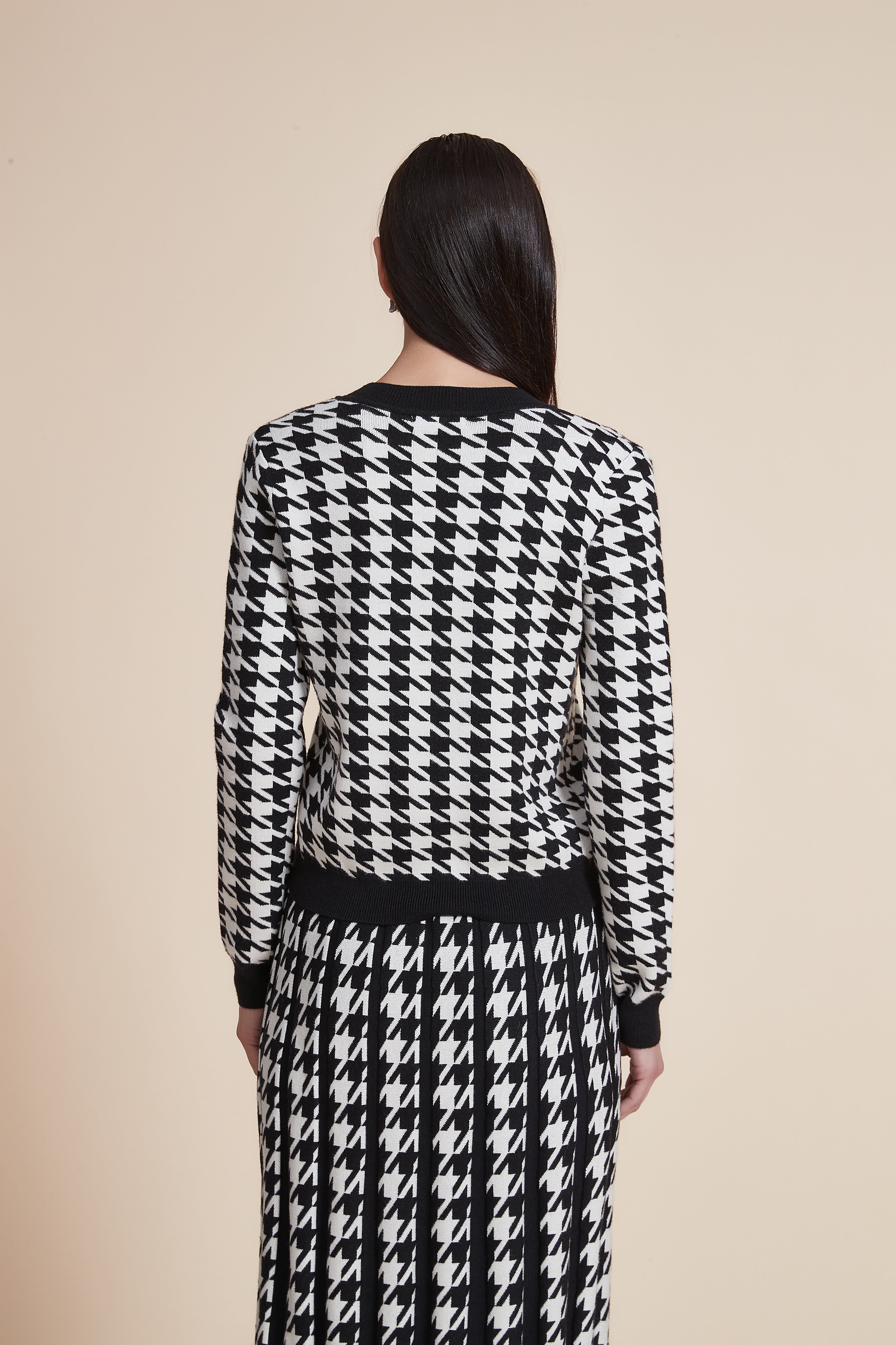 Printed Cardigan with Long Sleeves and Front Buttons