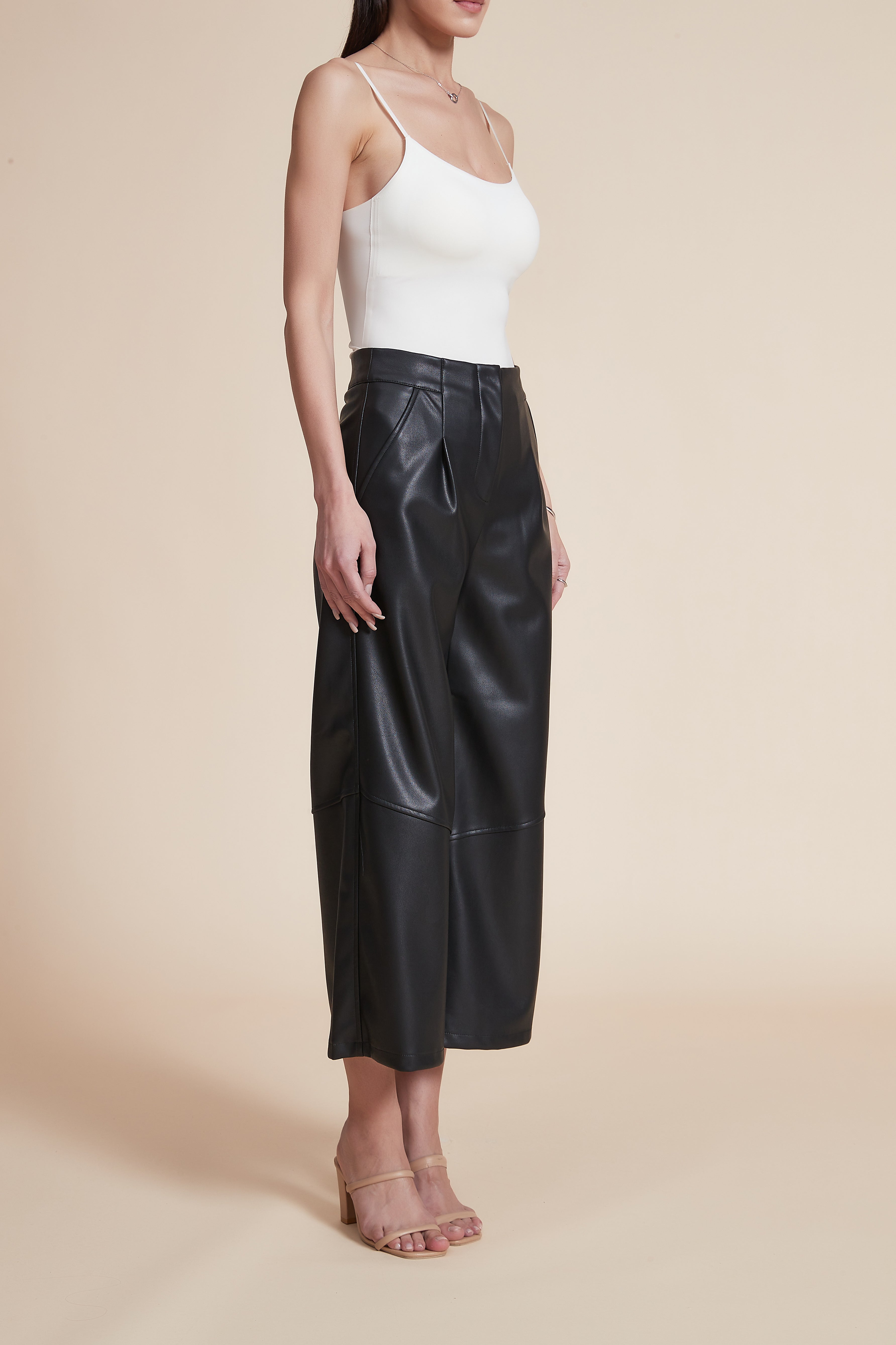 Midi Pants with Wide Legs