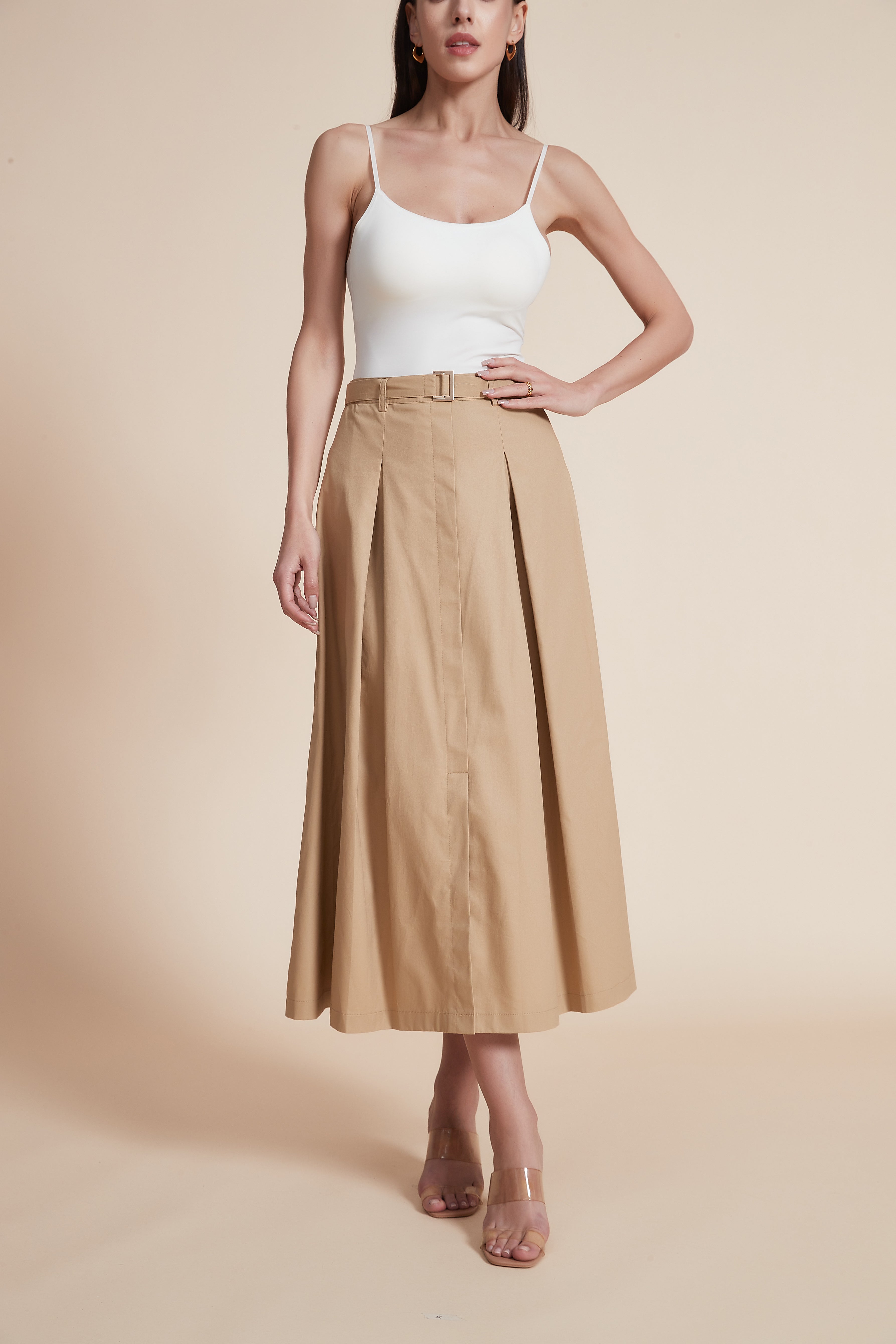 Pleated Midi Skirt