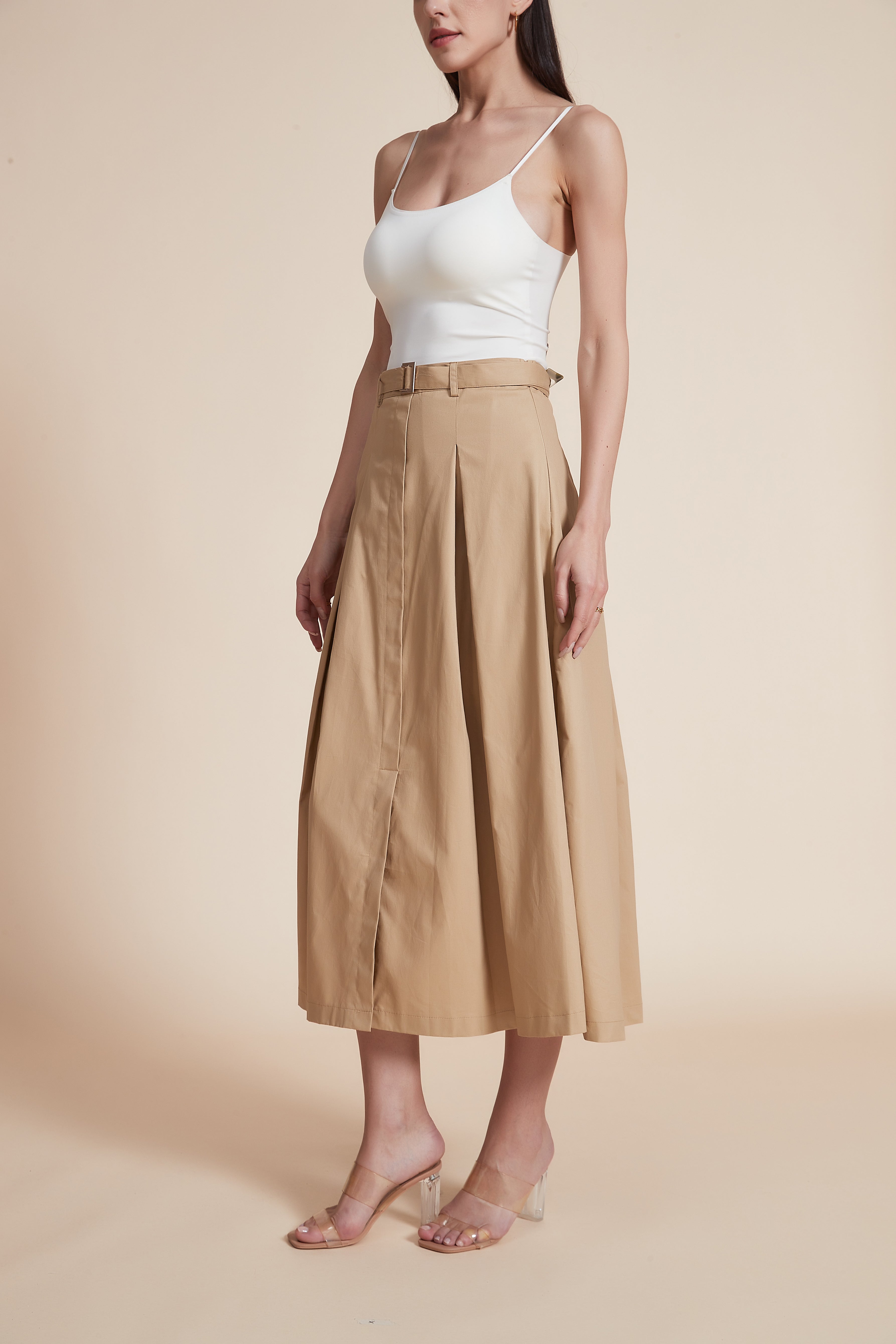 Pleated Midi Skirt