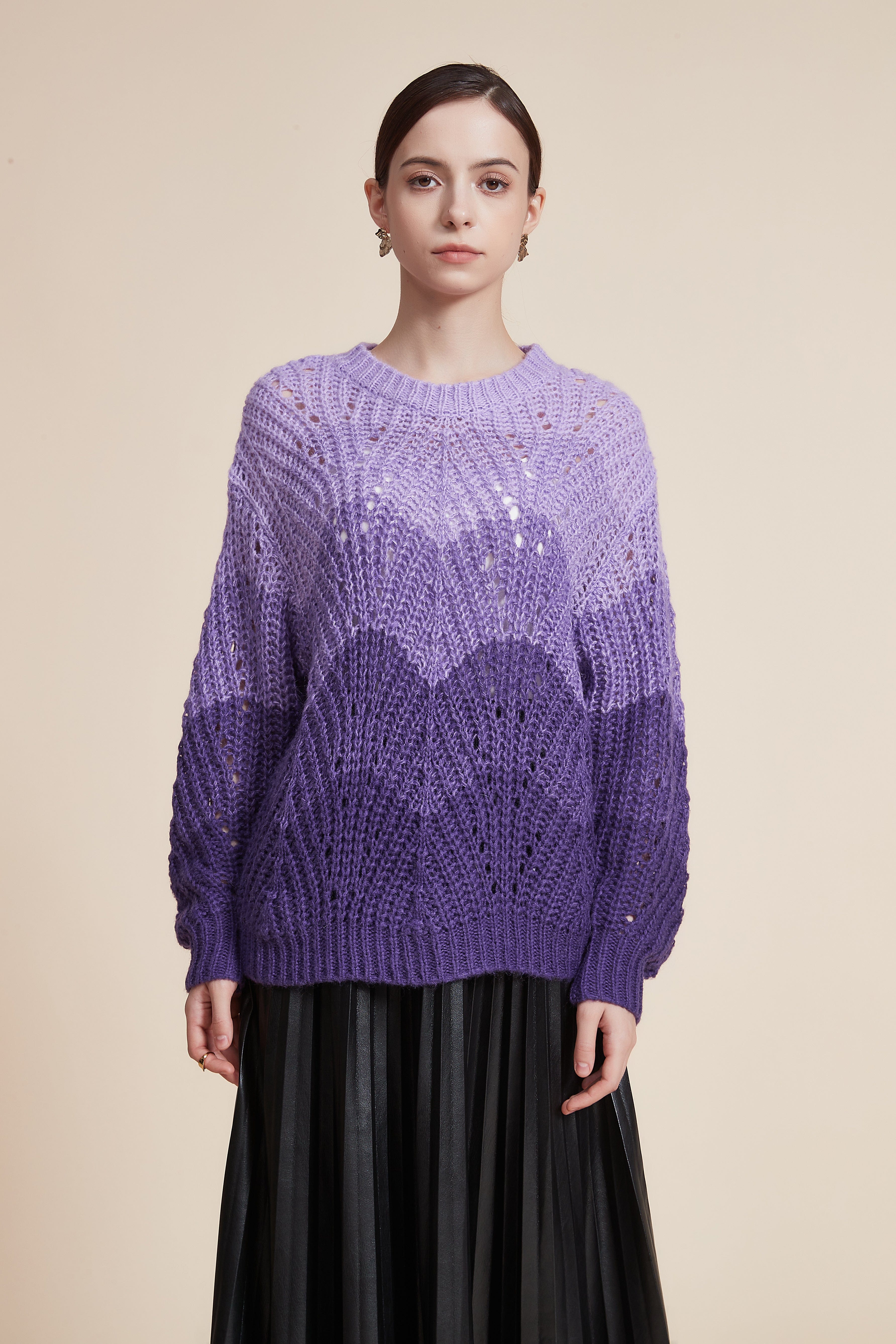 Cozy Ribbed Long Sleeve Top with Round Neck