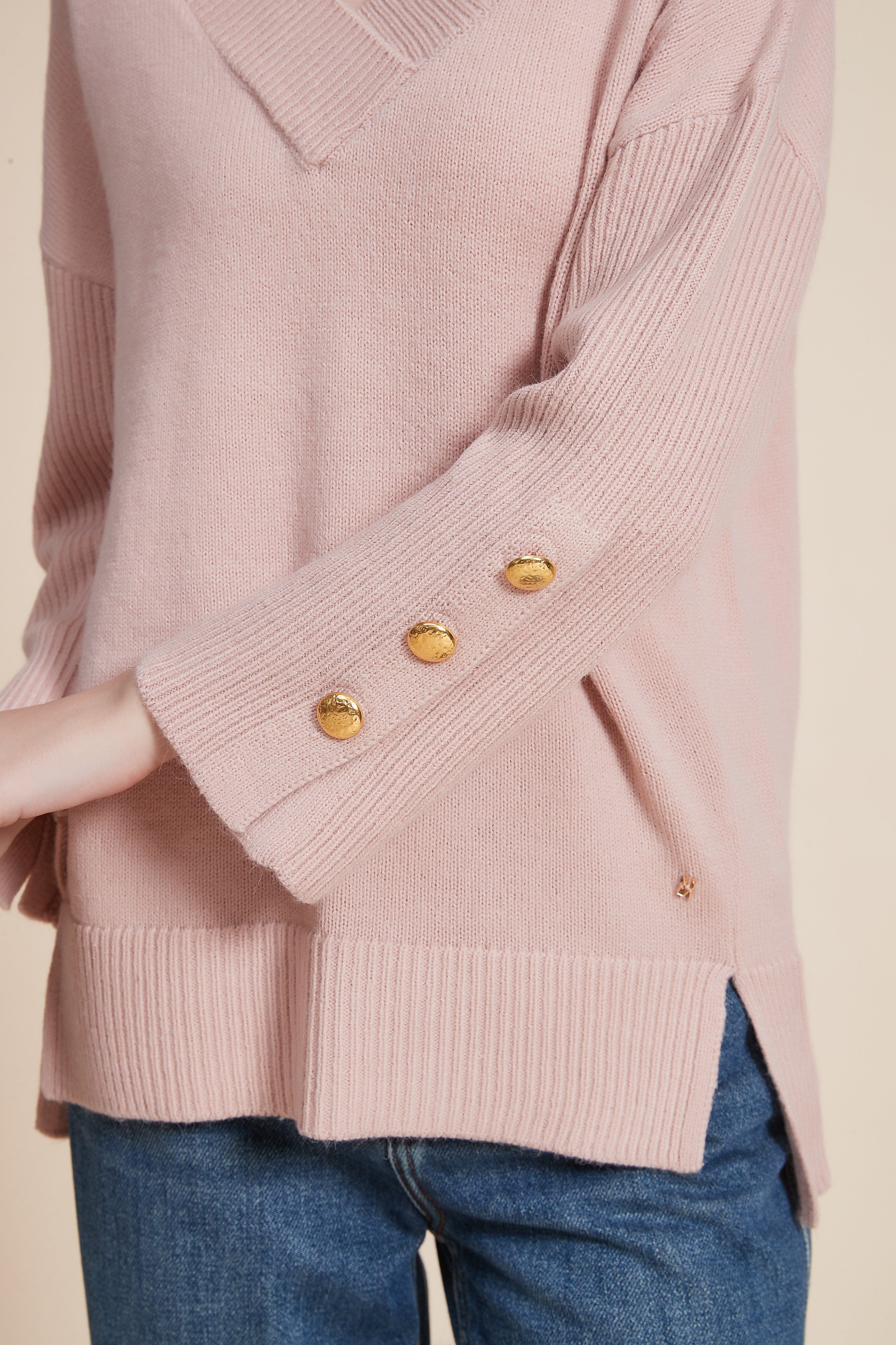 Long Sleeve Ribbed V-Neck Top
