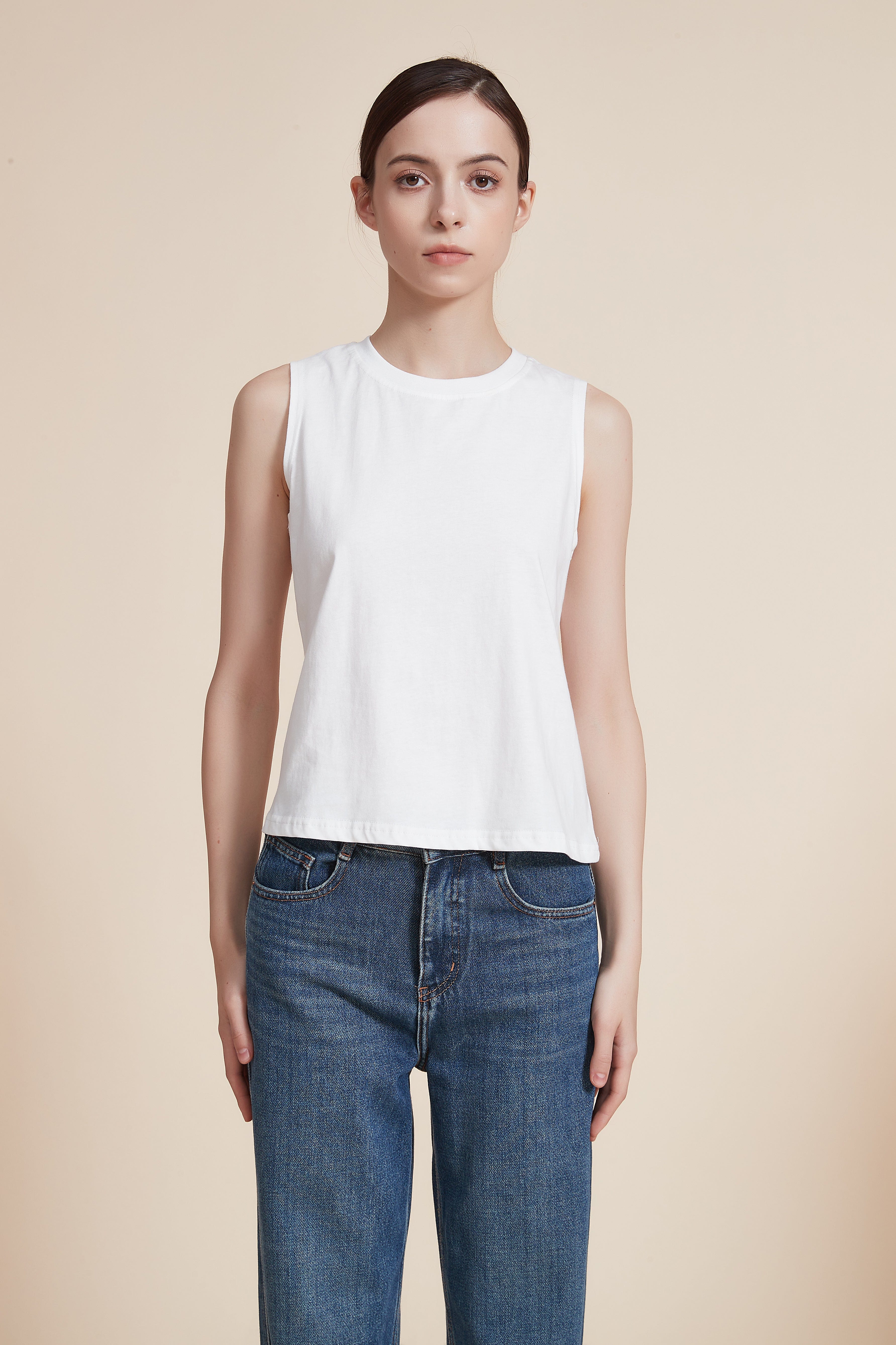 Plain Blouse with Round Neck