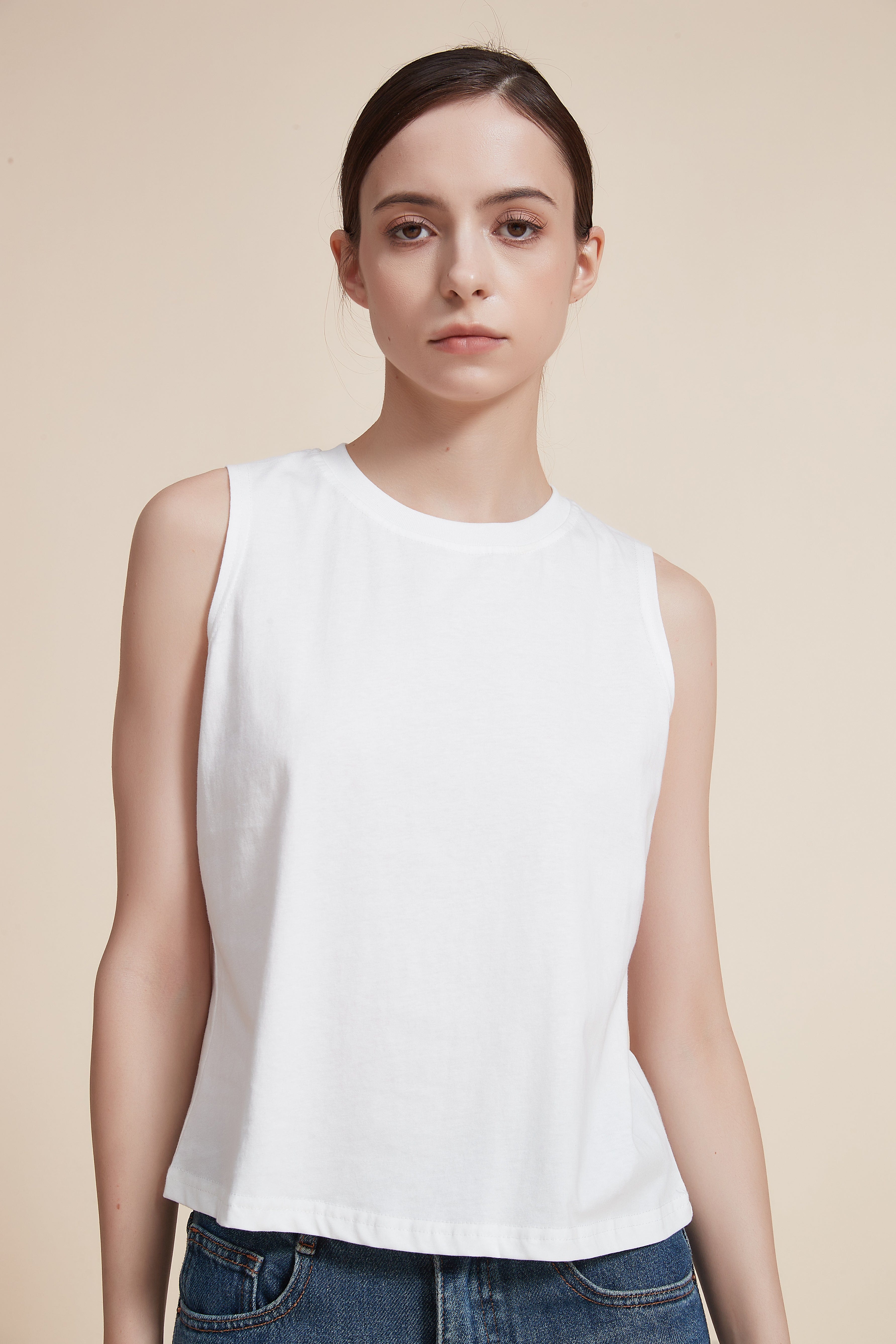 Plain Blouse with Round Neck