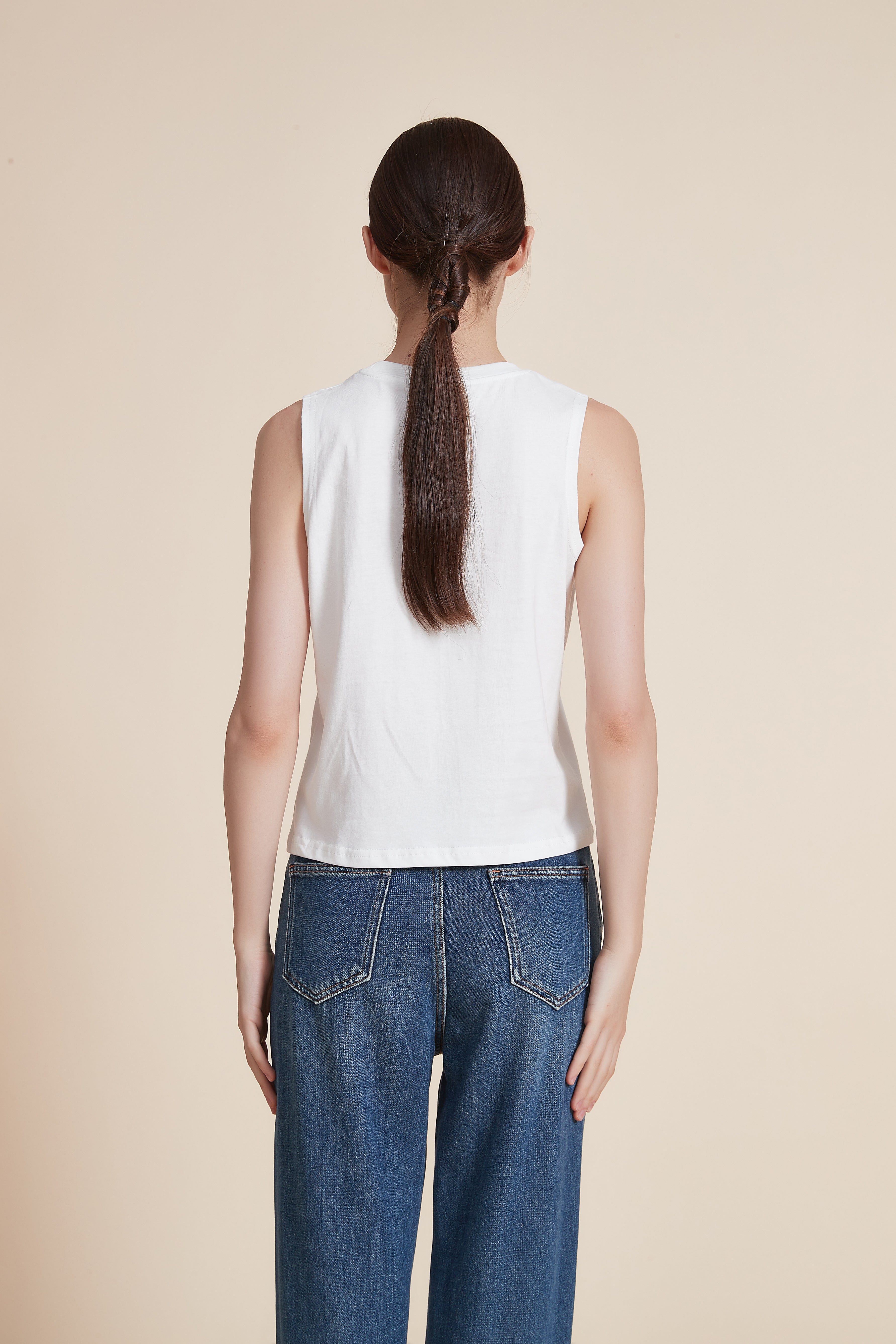 Plain Blouse with Round Neck