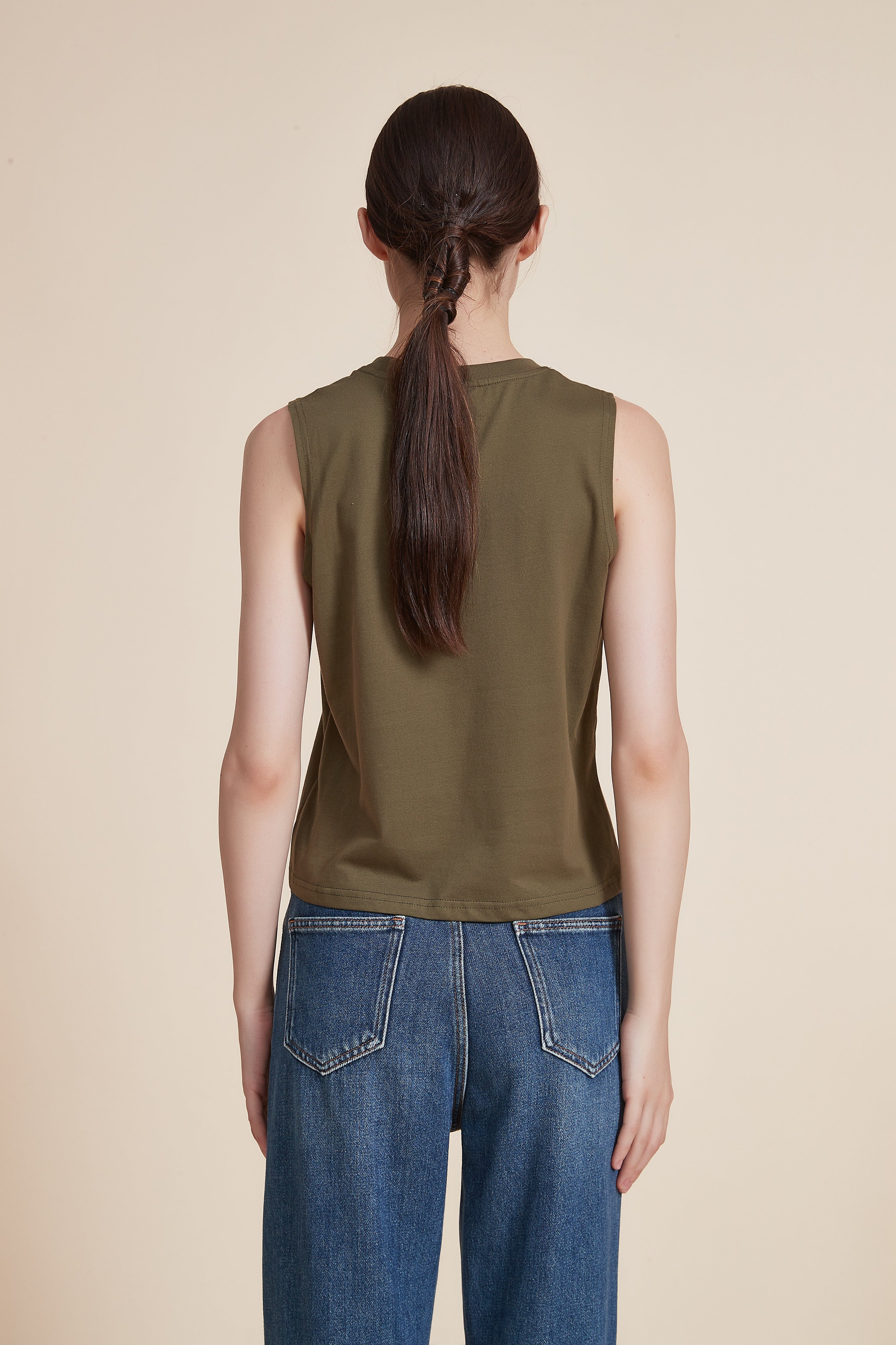 Plain Blouse with Round Neck
