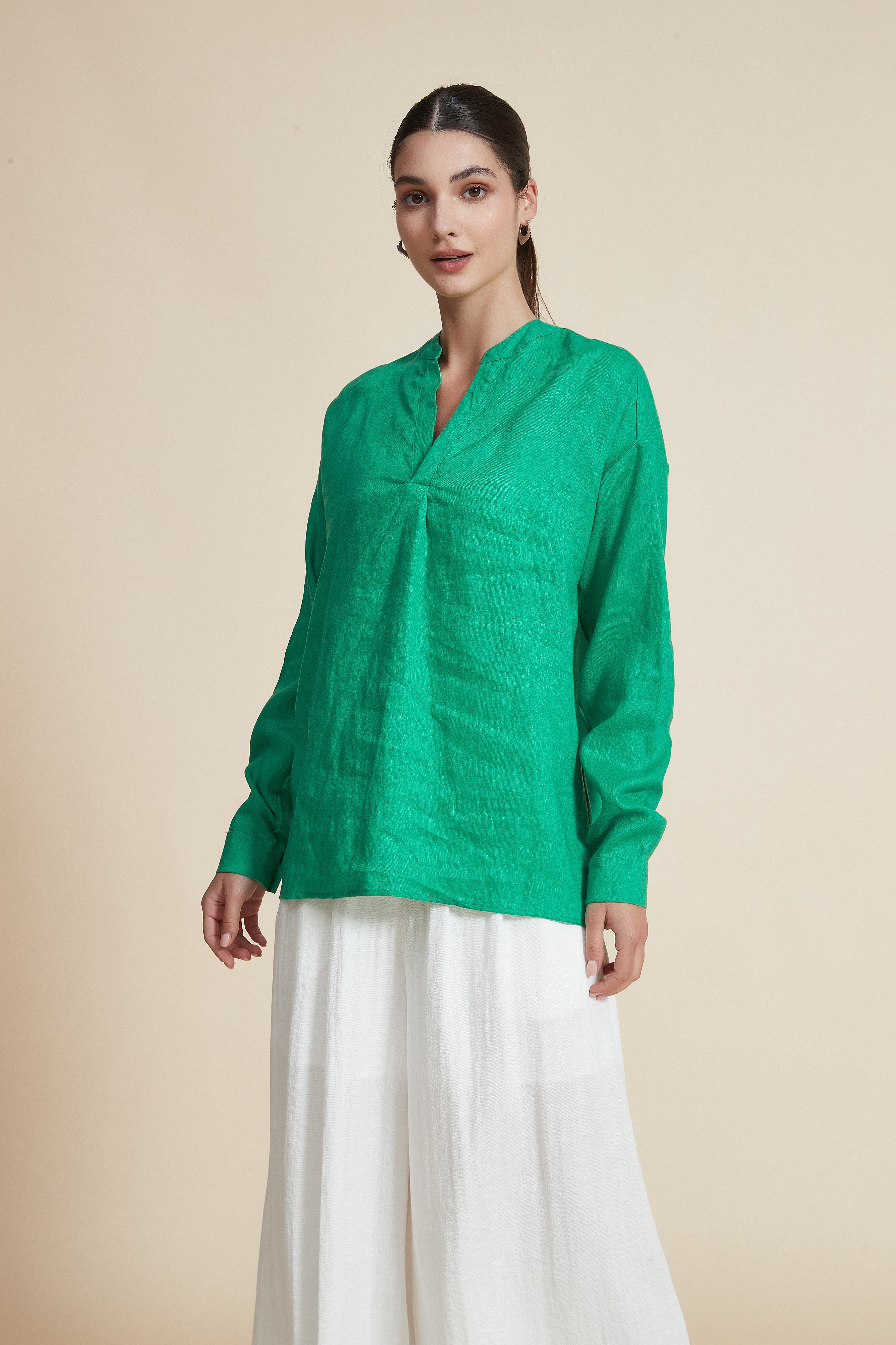 Long Sleeve V-Neck Blouse