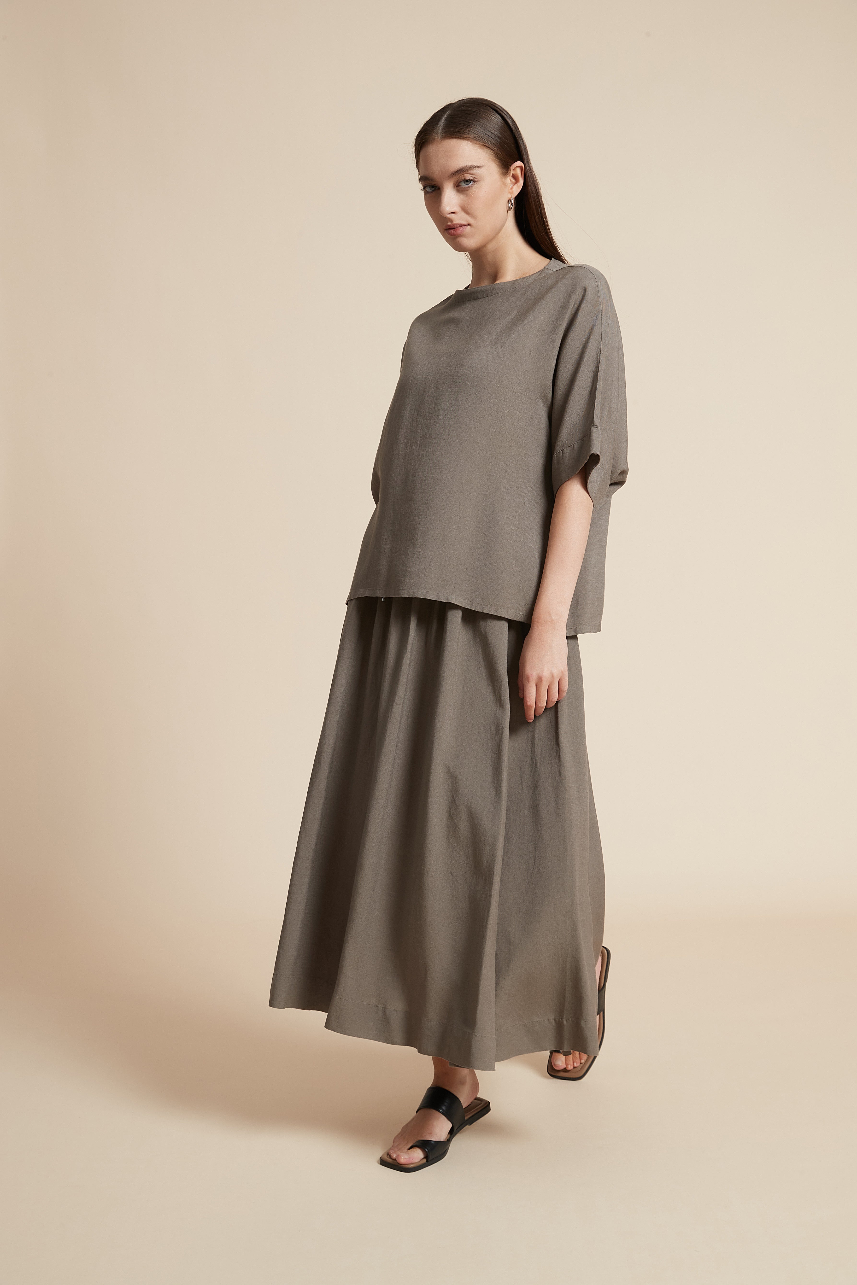 Solid Short Sleeve Blouse with Front Buttons