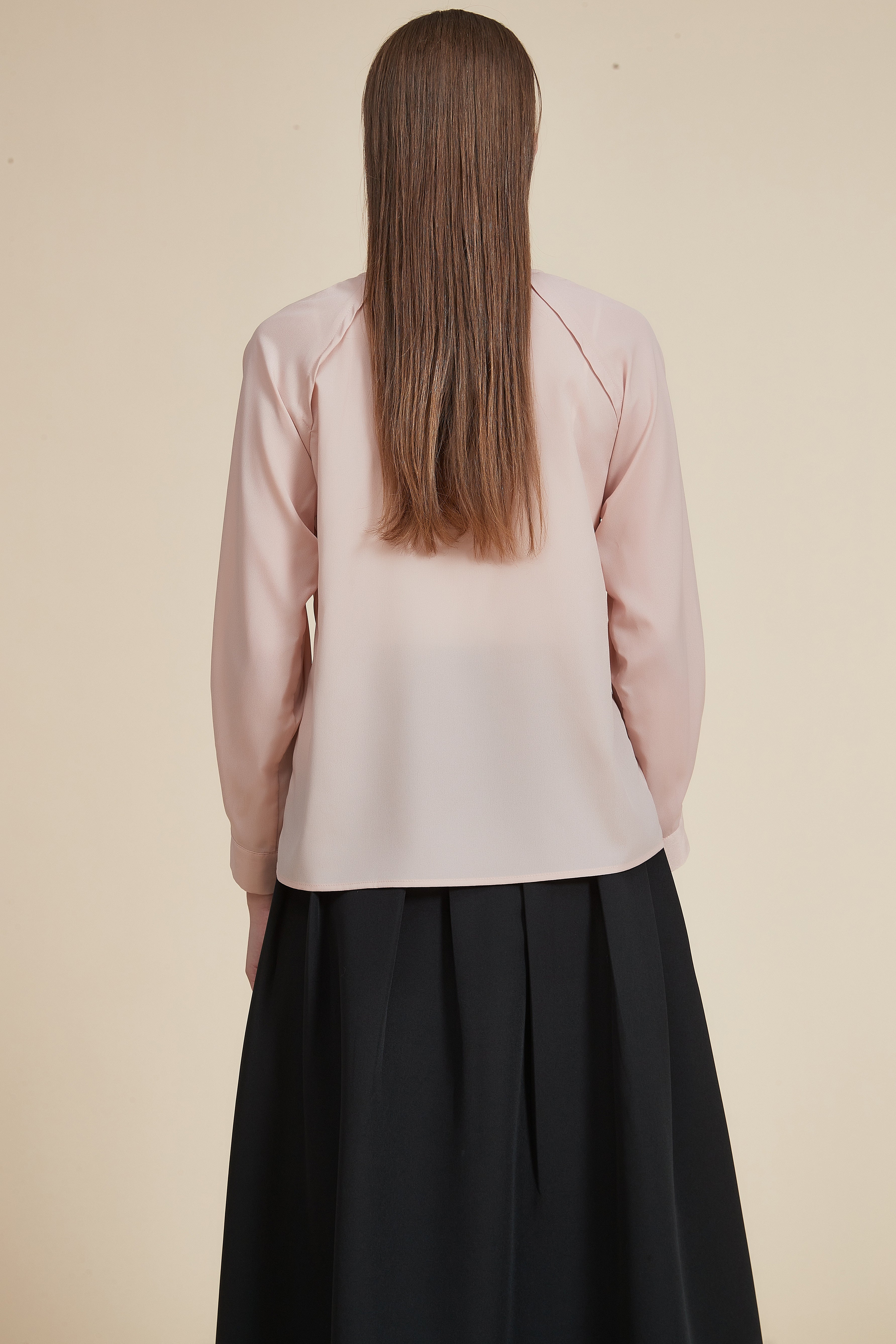 Plain long-sleeve top