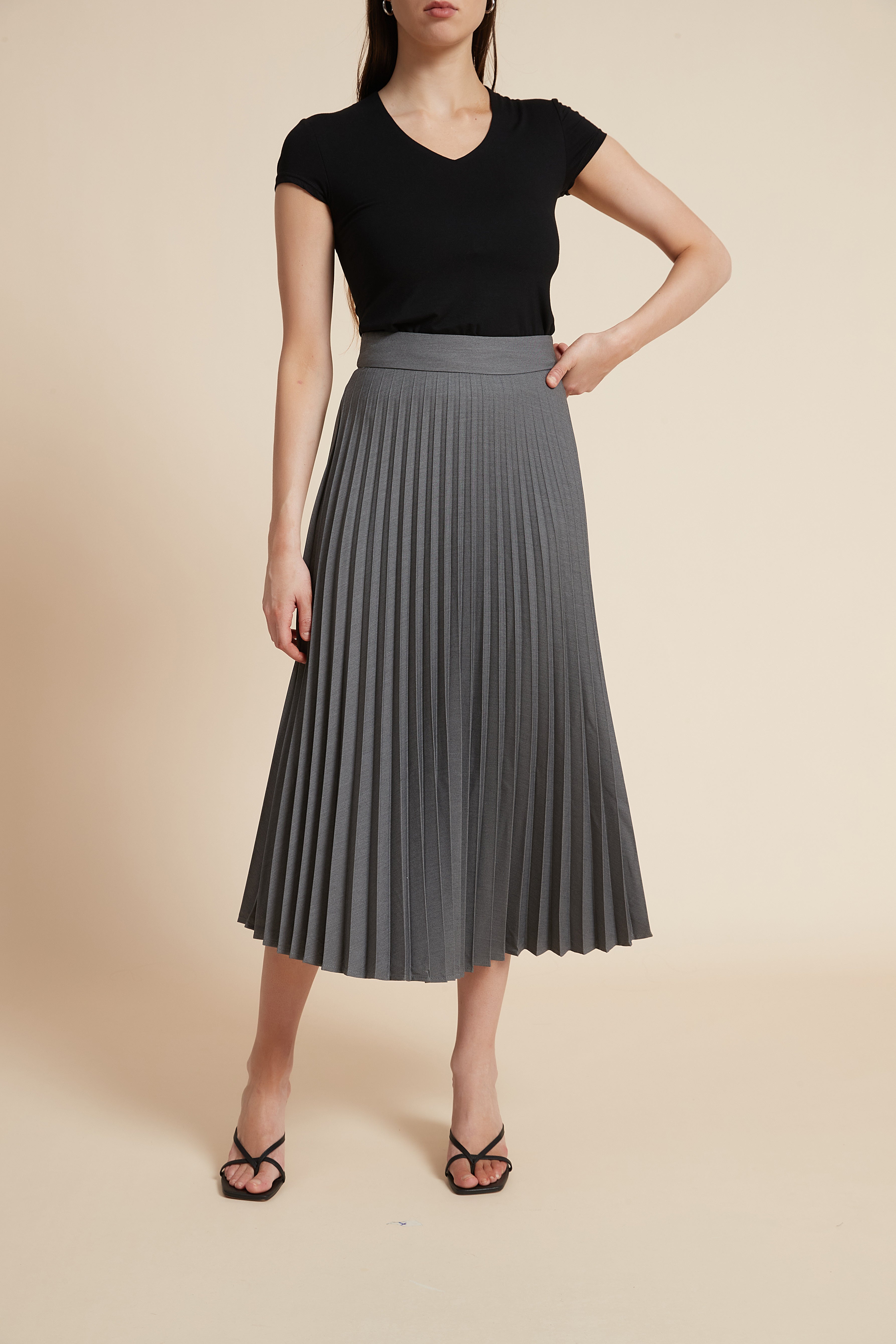 Pleated Midi Skirt