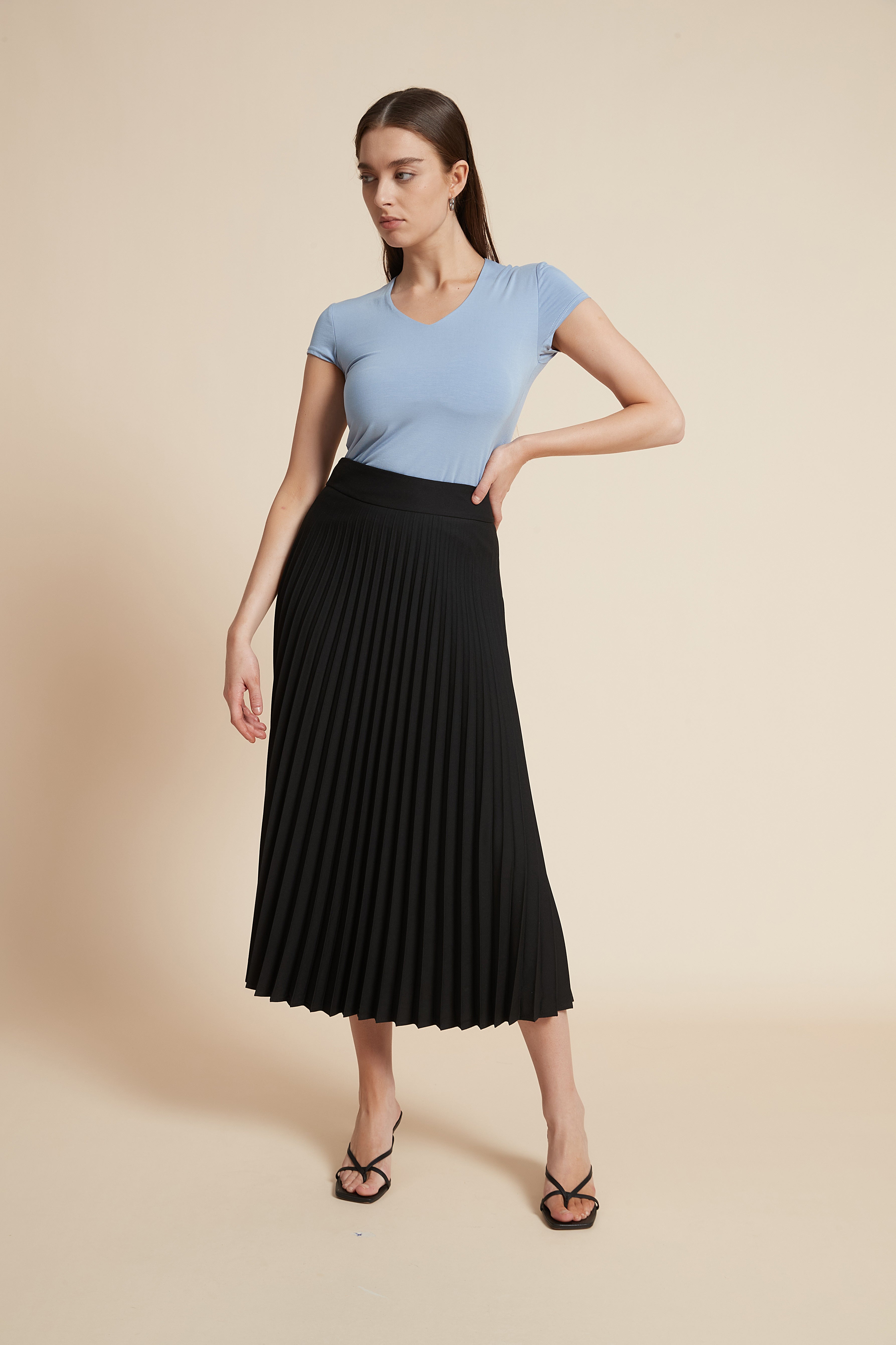 Pleated Midi Skirt