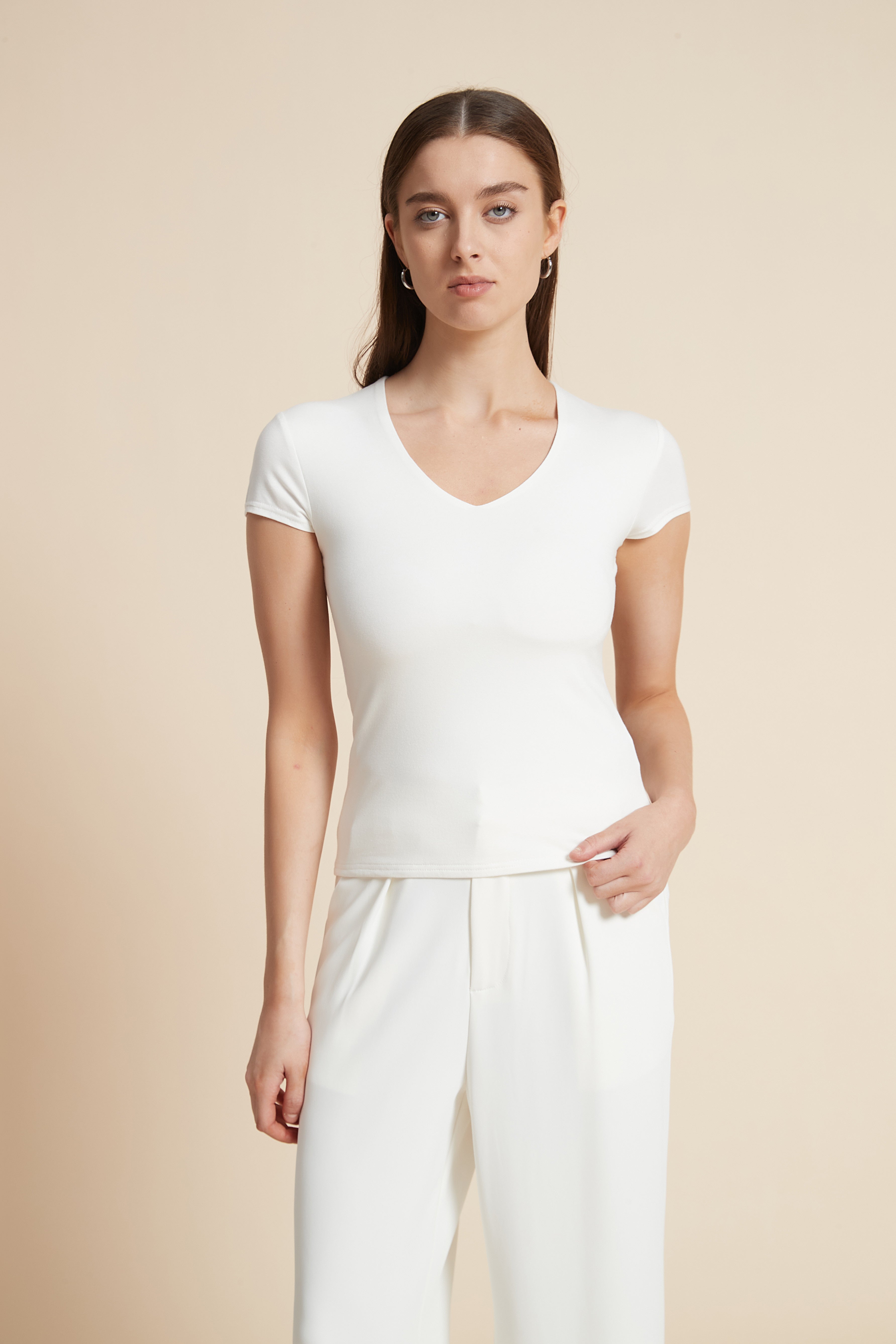 Short Sleeve Solid Waist-Length Blouse
