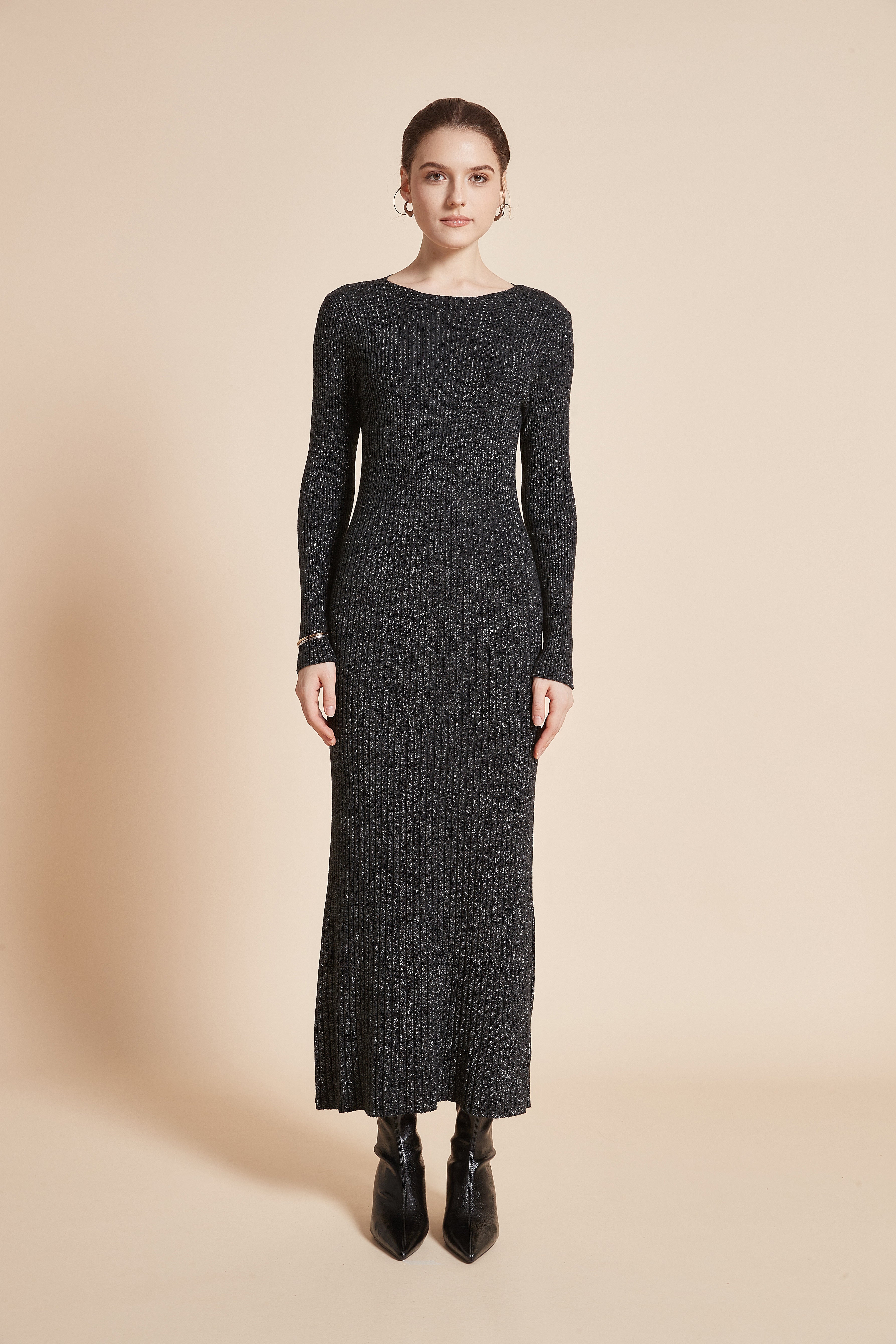 Yola Long Sleeve Plain Dress