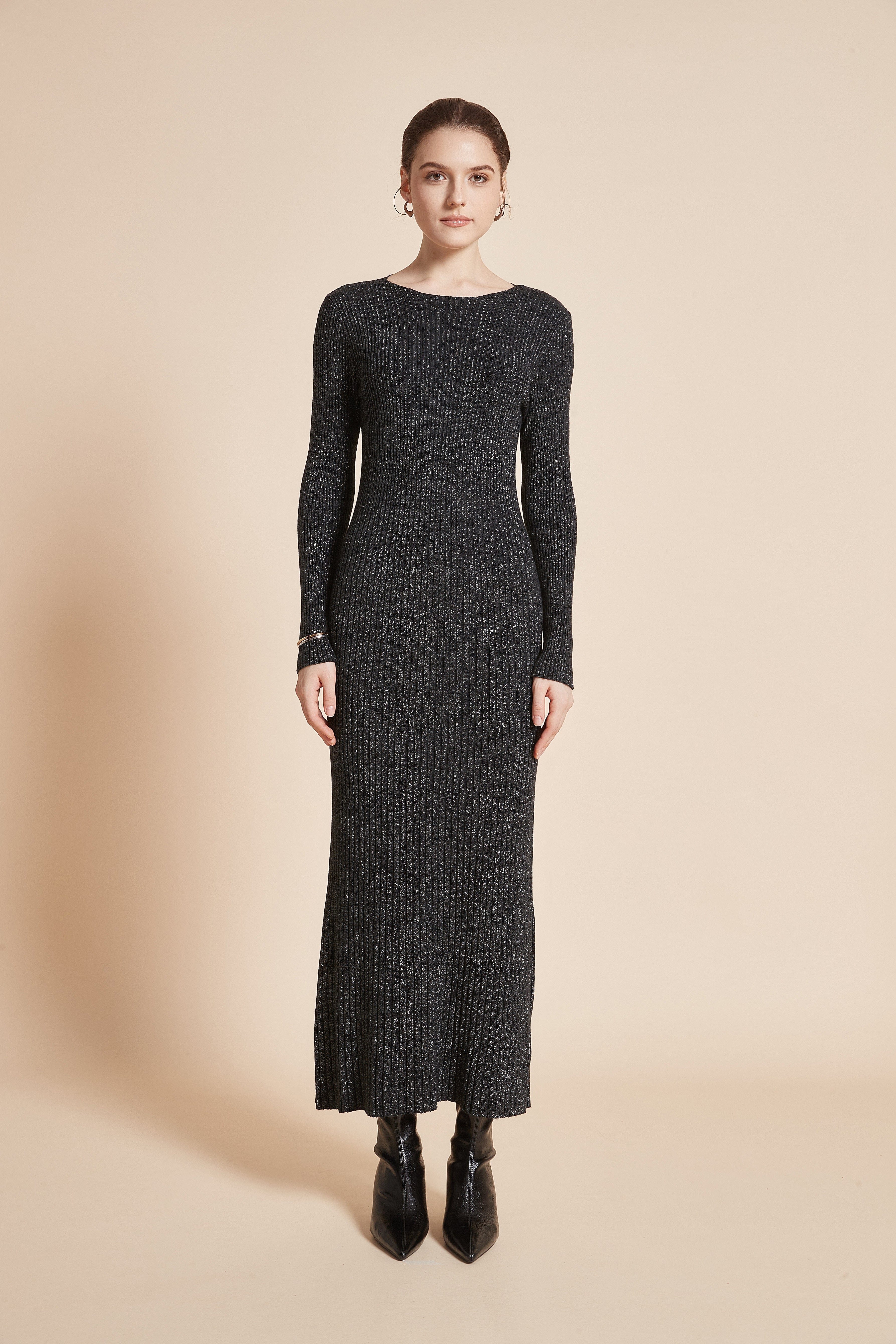 Long Sleeve Plain Dress