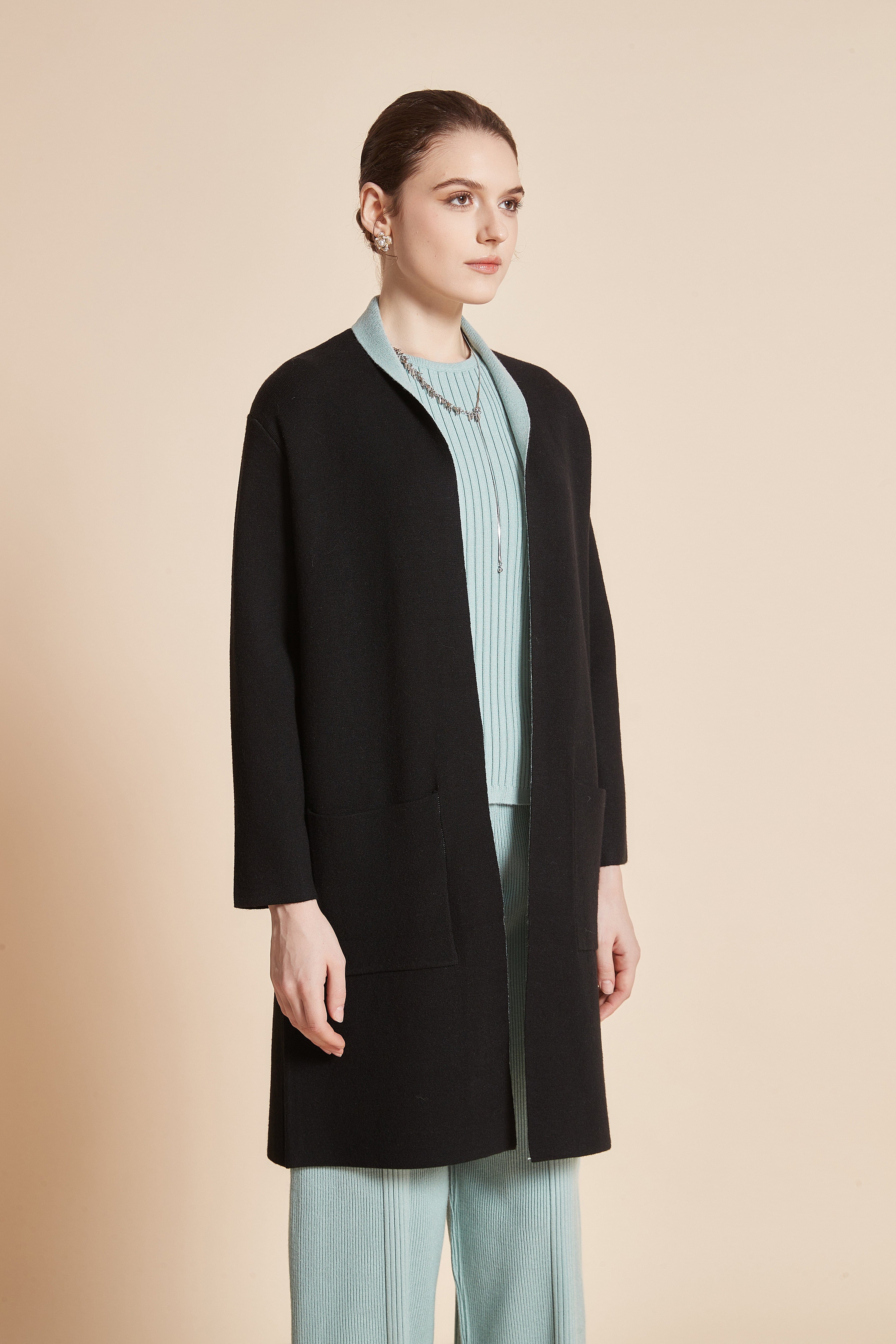 Long Jacket with Pockets and Long Sleeves