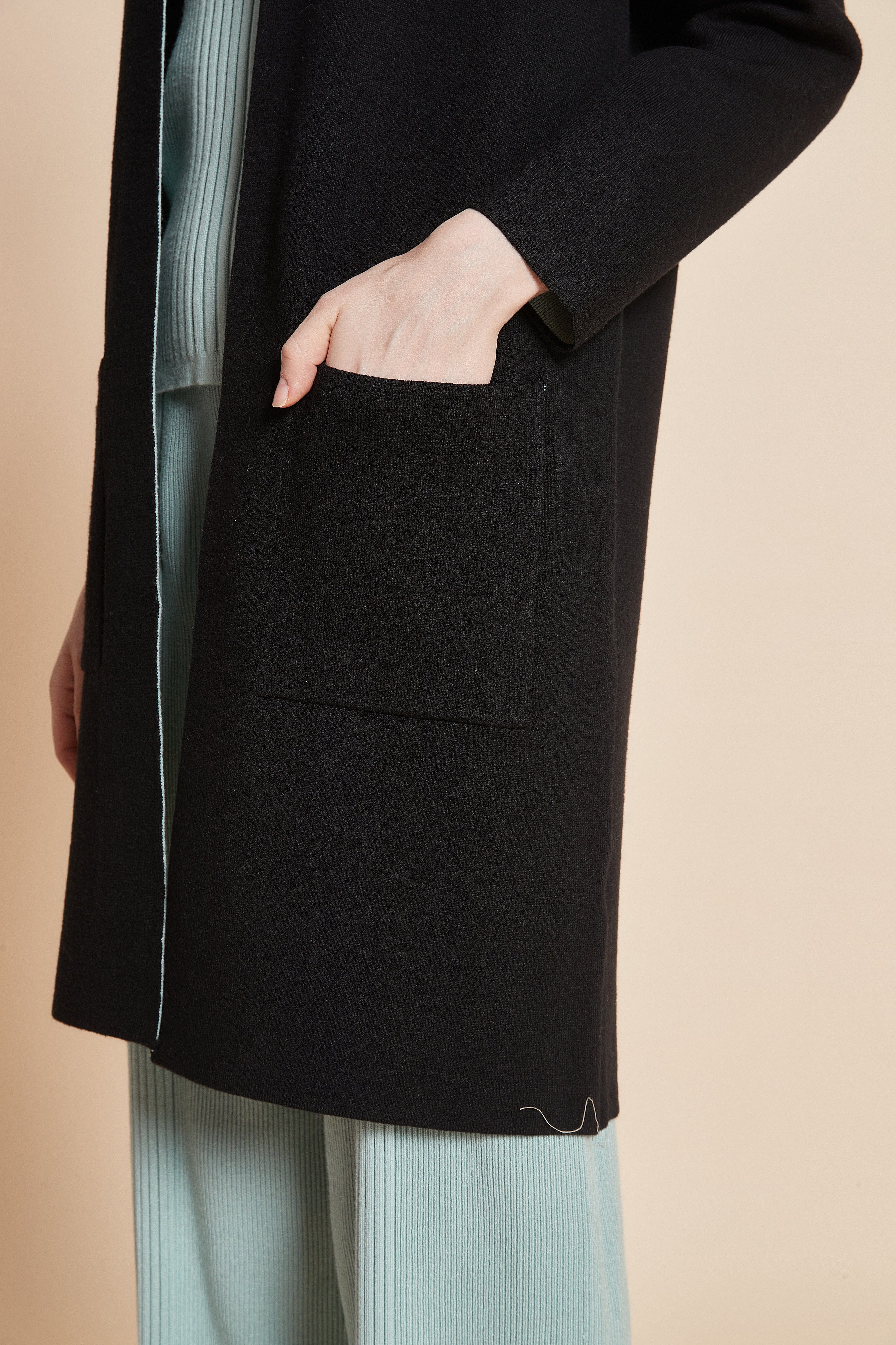 Long Jacket with Pockets and Long Sleeves