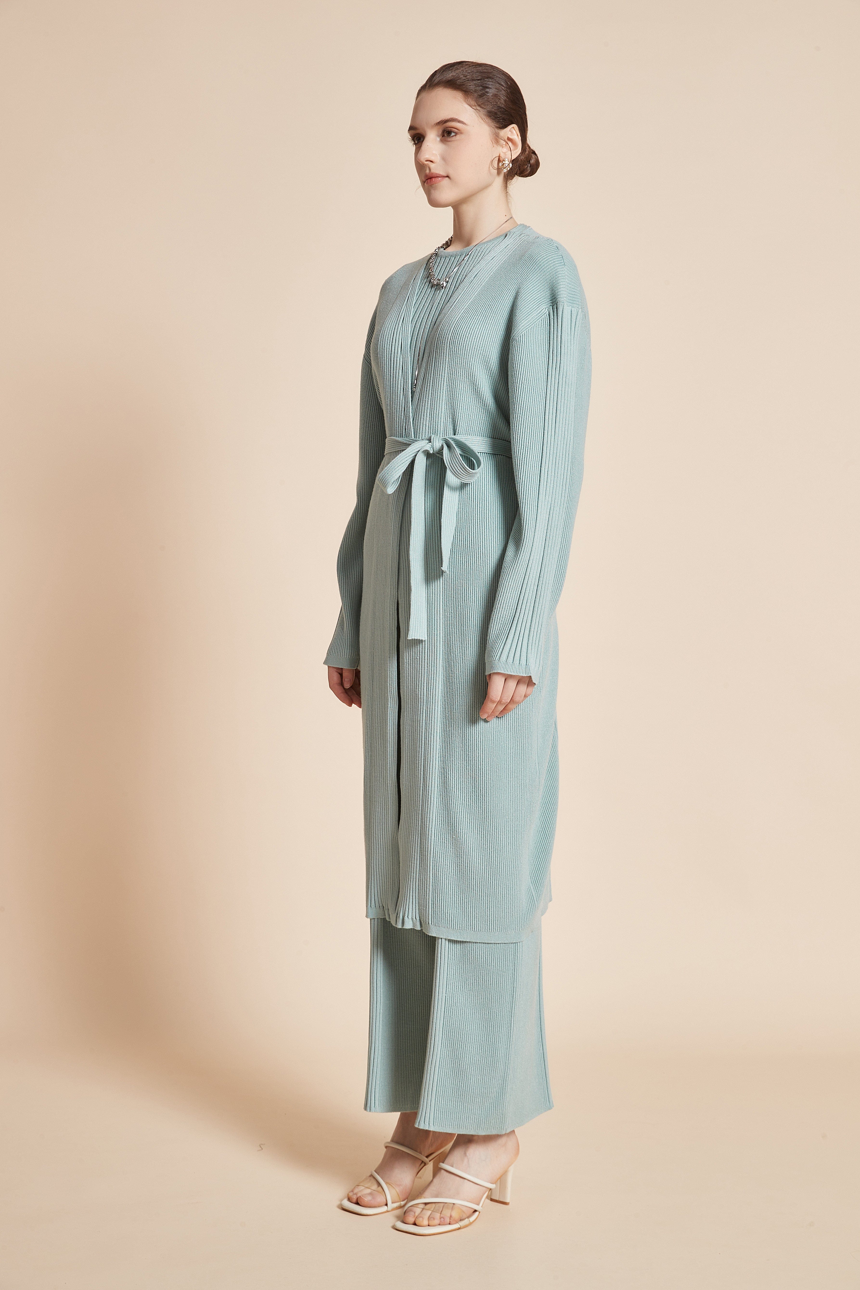 Stylish Long Open Jacket with Waist Belt -Perfect Long Open Front