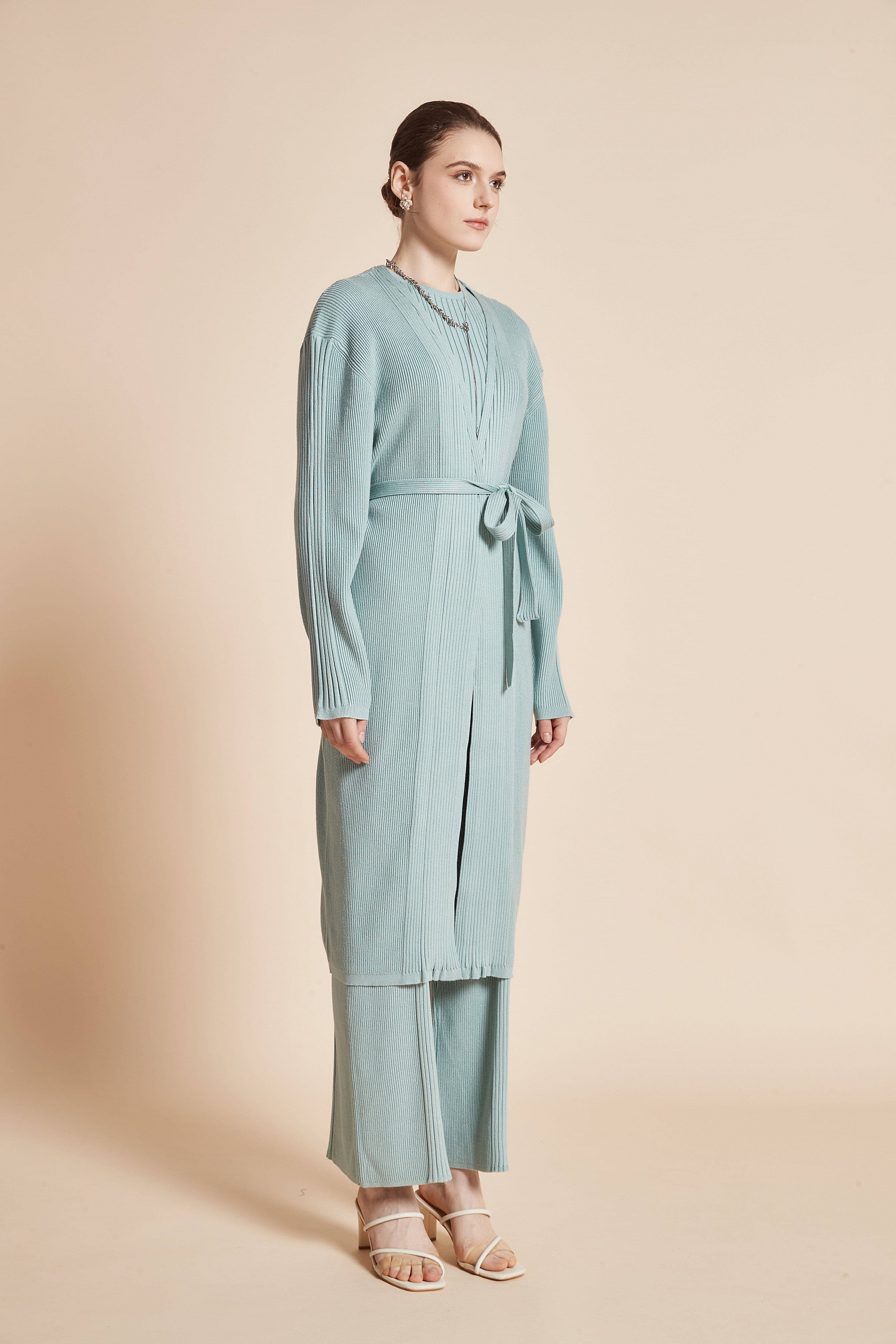 Stylish Long Open Jacket with Waist Belt -Perfect Long Open Front
