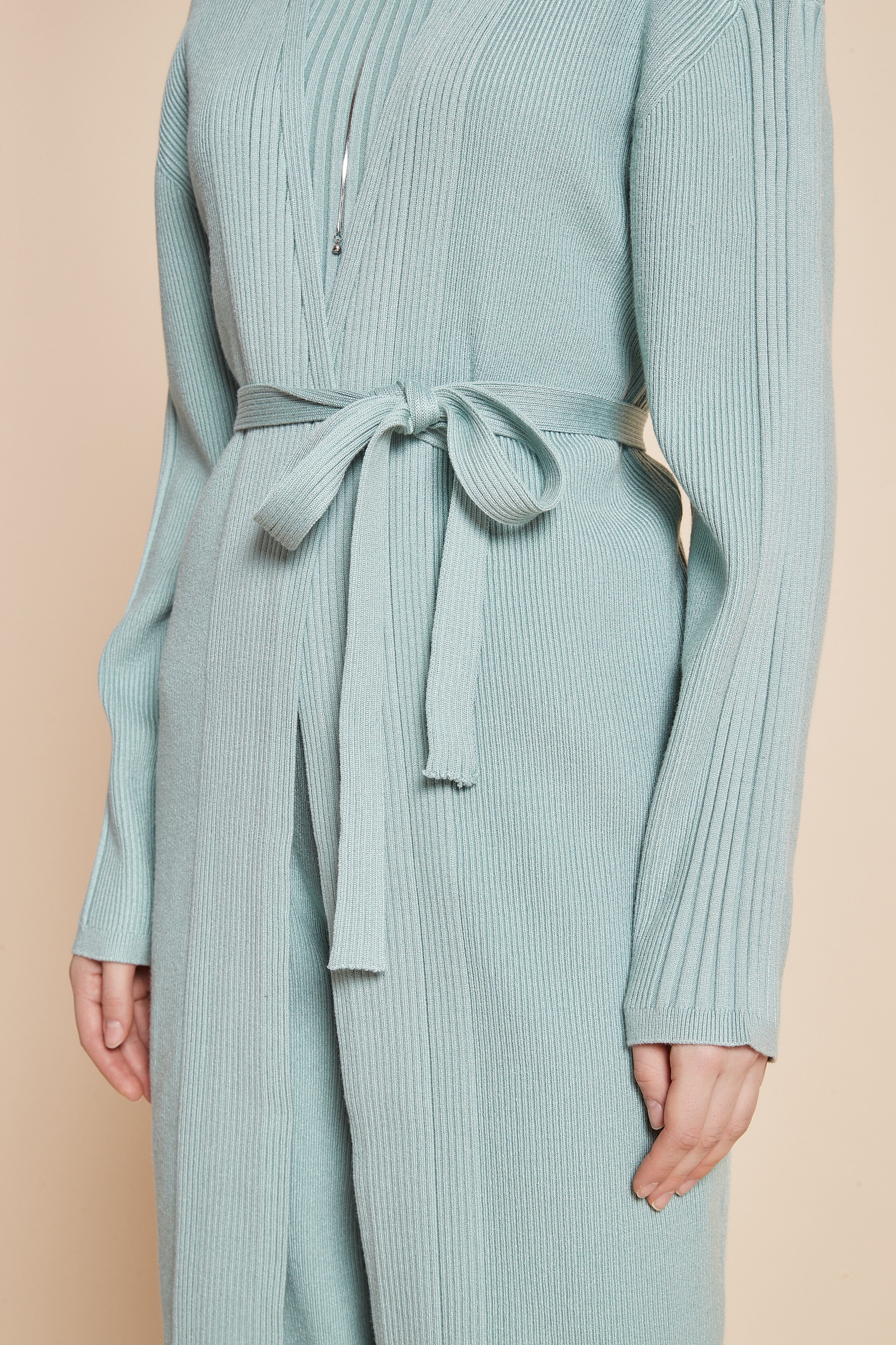Stylish Long Open Jacket with Waist Belt -Perfect Long Open Front