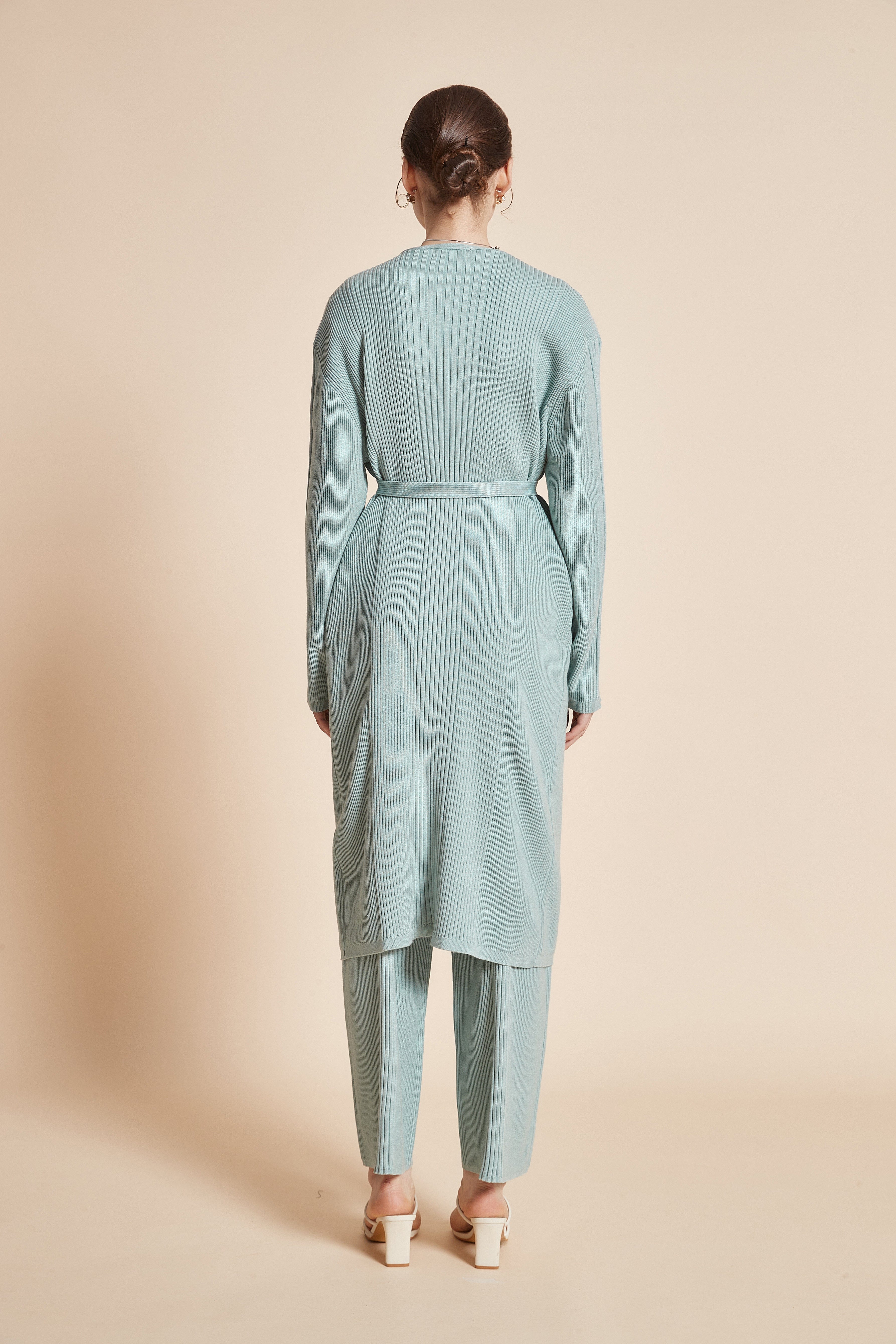 Stylish Long Open Jacket with Waist Belt -Perfect Long Open Front