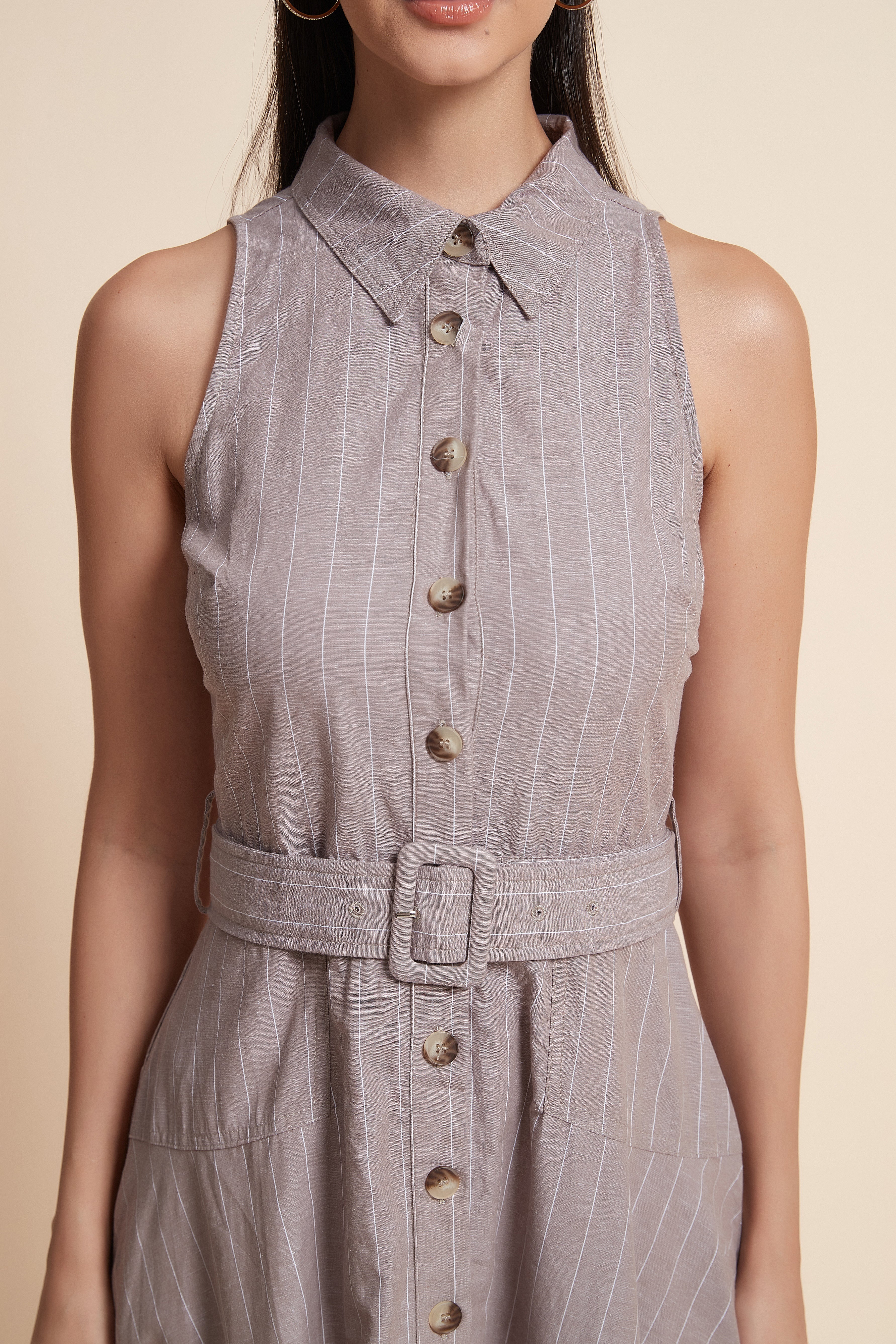 Sleeveless Wide-Leg Midi Dress