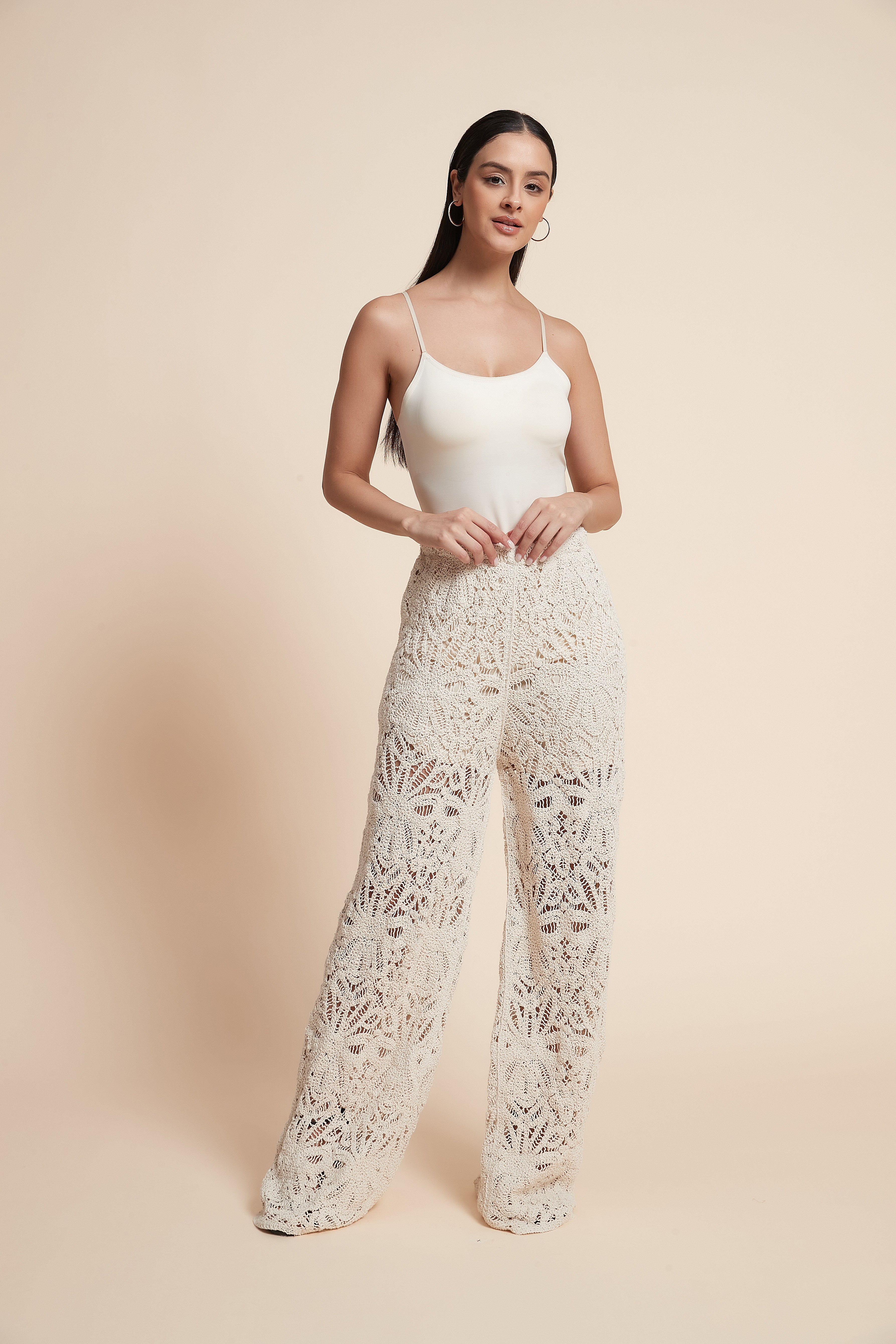 Wide-Leg Patterned Maxi Pants