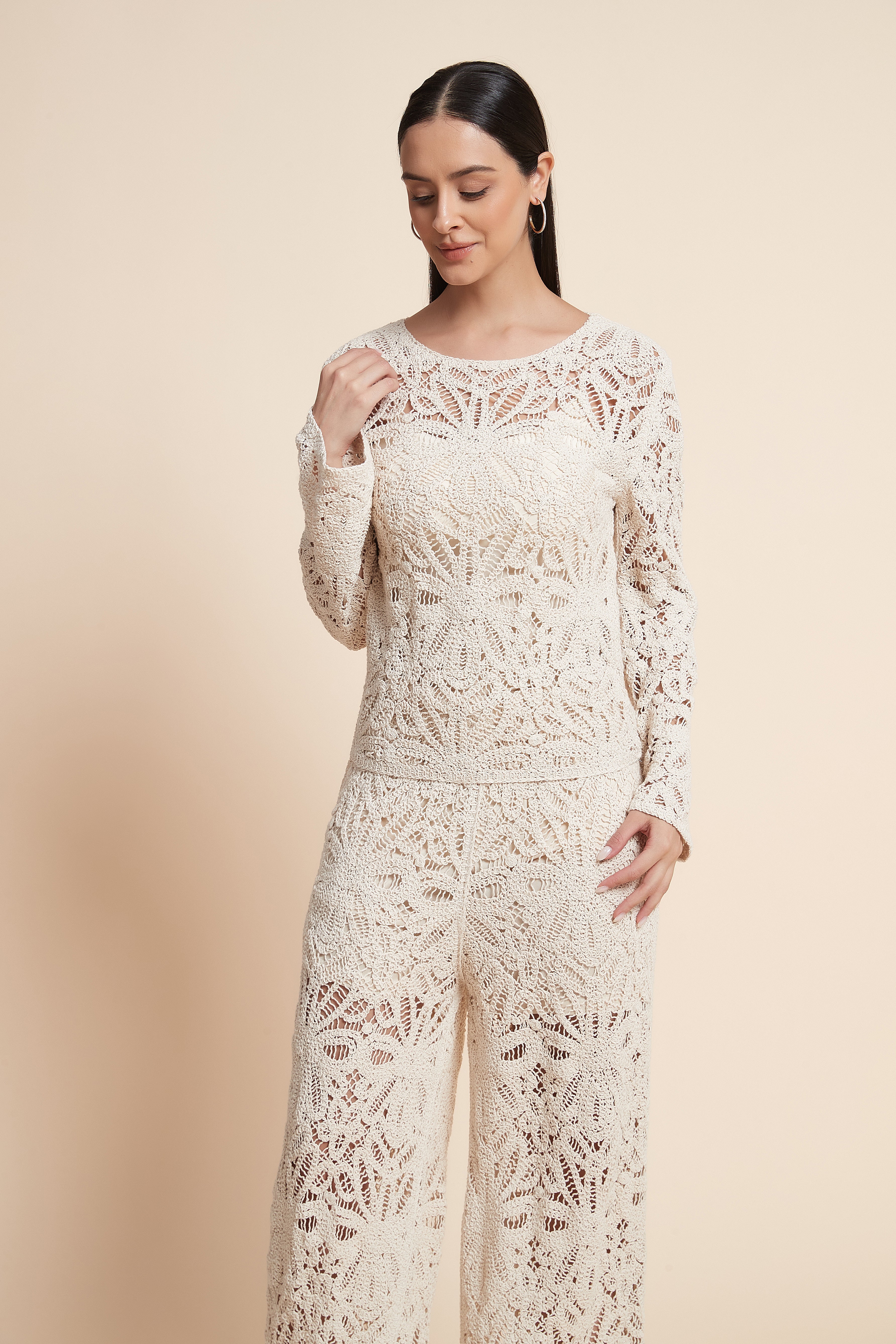 Embroidered Long-Sleeve Top