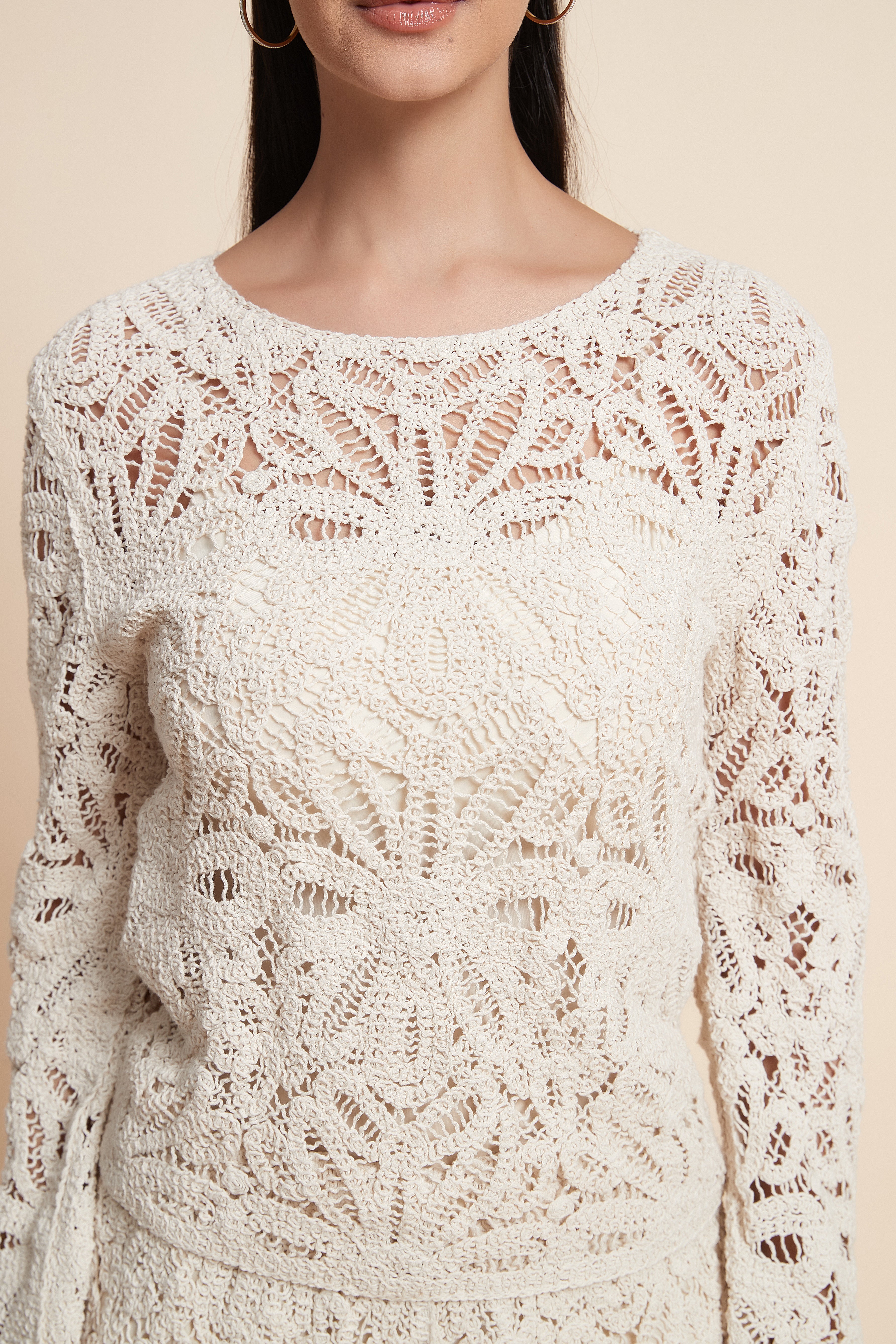 Embroidered Long-Sleeve Top