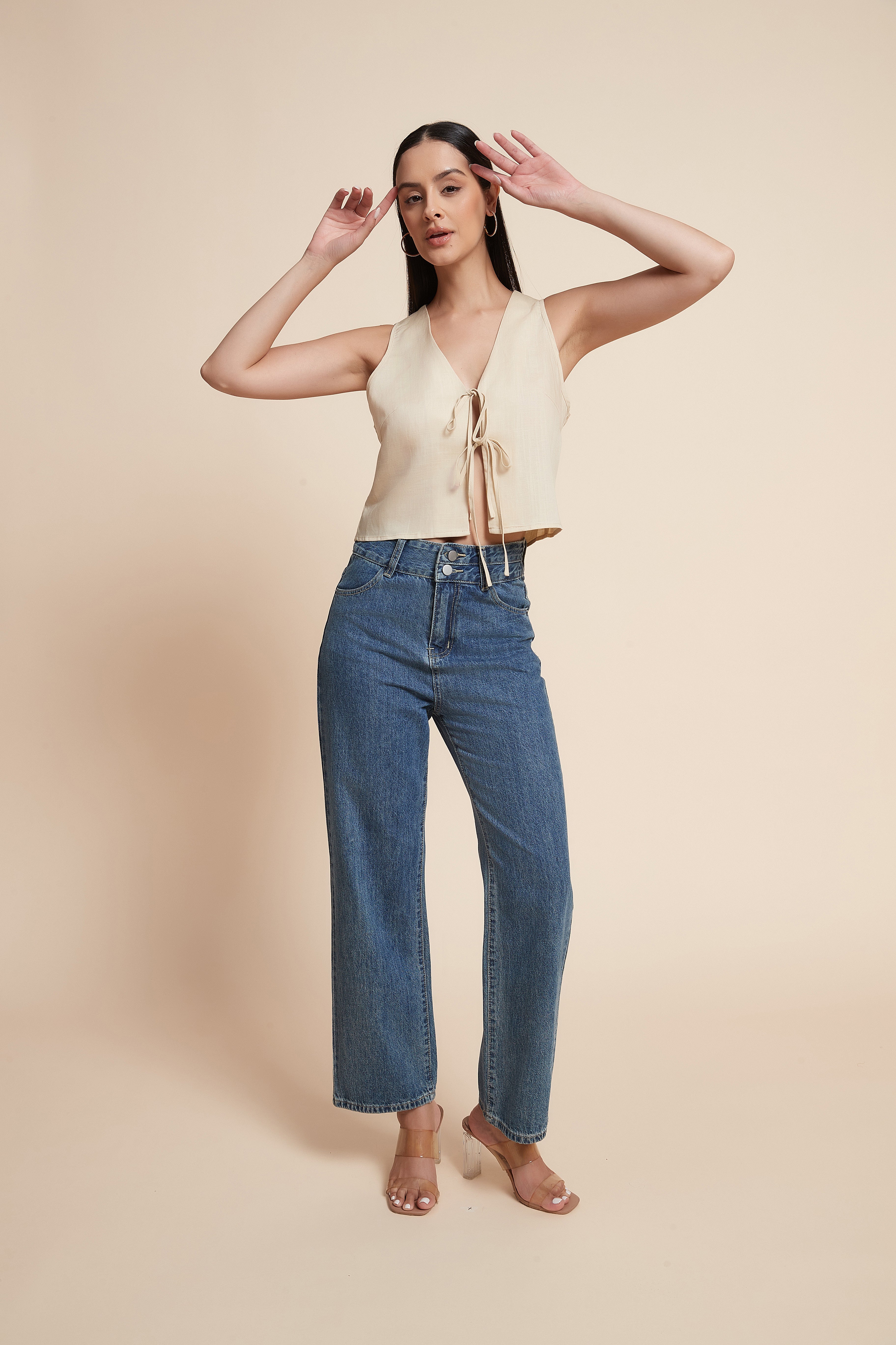 Sleeveless Drawstring Vest