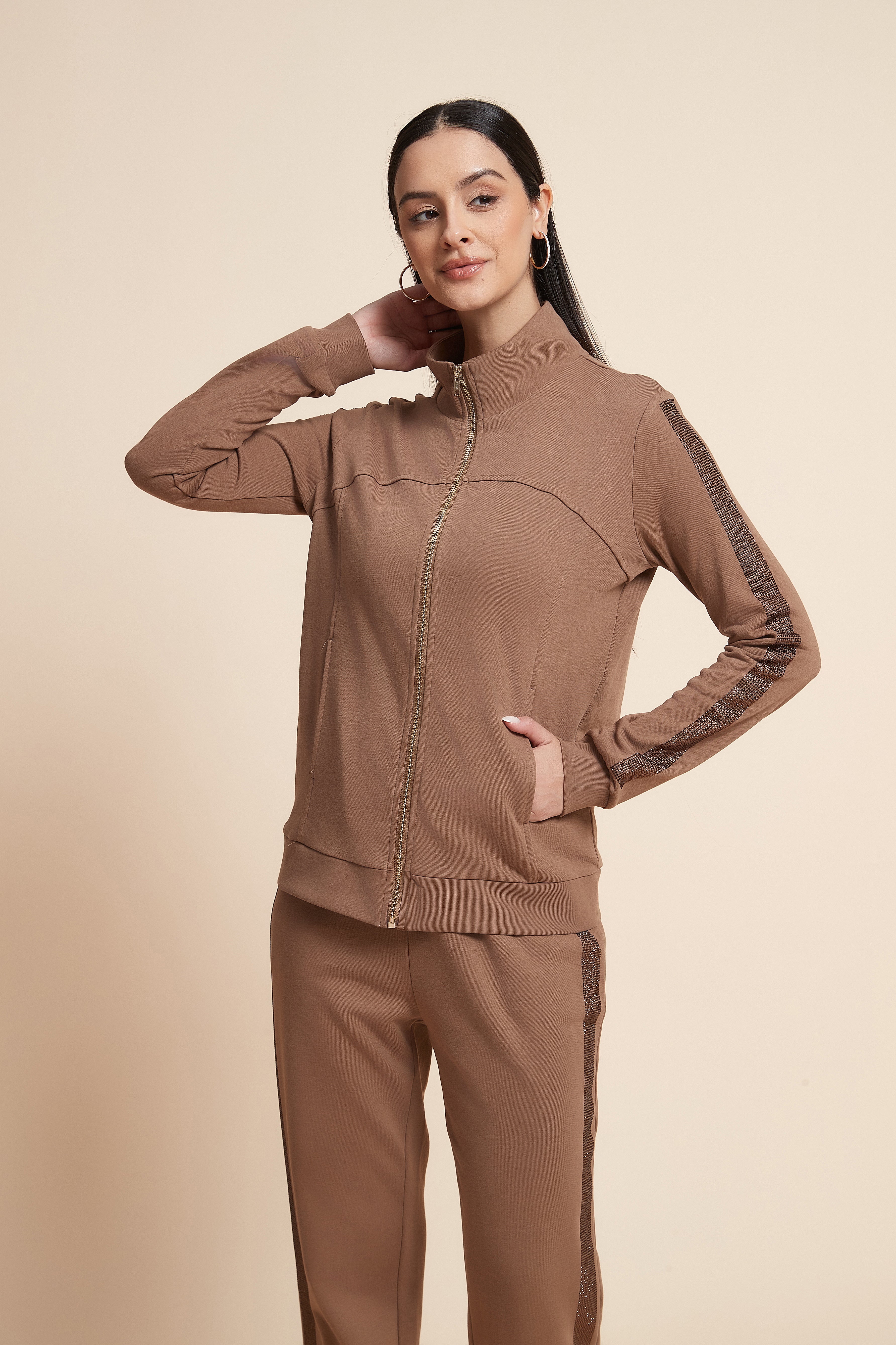 Long-Sleeved Zip-Up Sweatshirt
