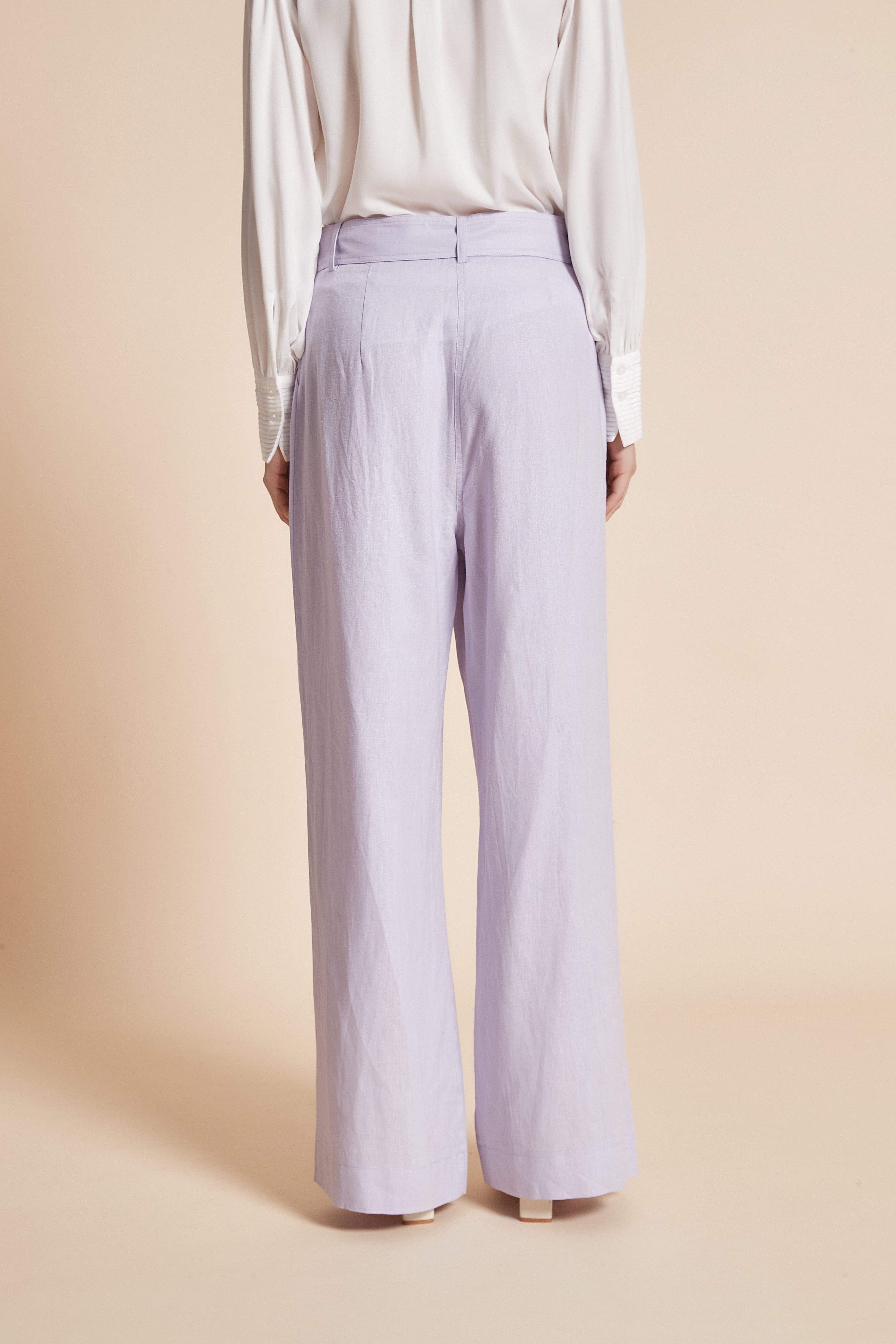 Yola Long Wide Pants with Waist Belt