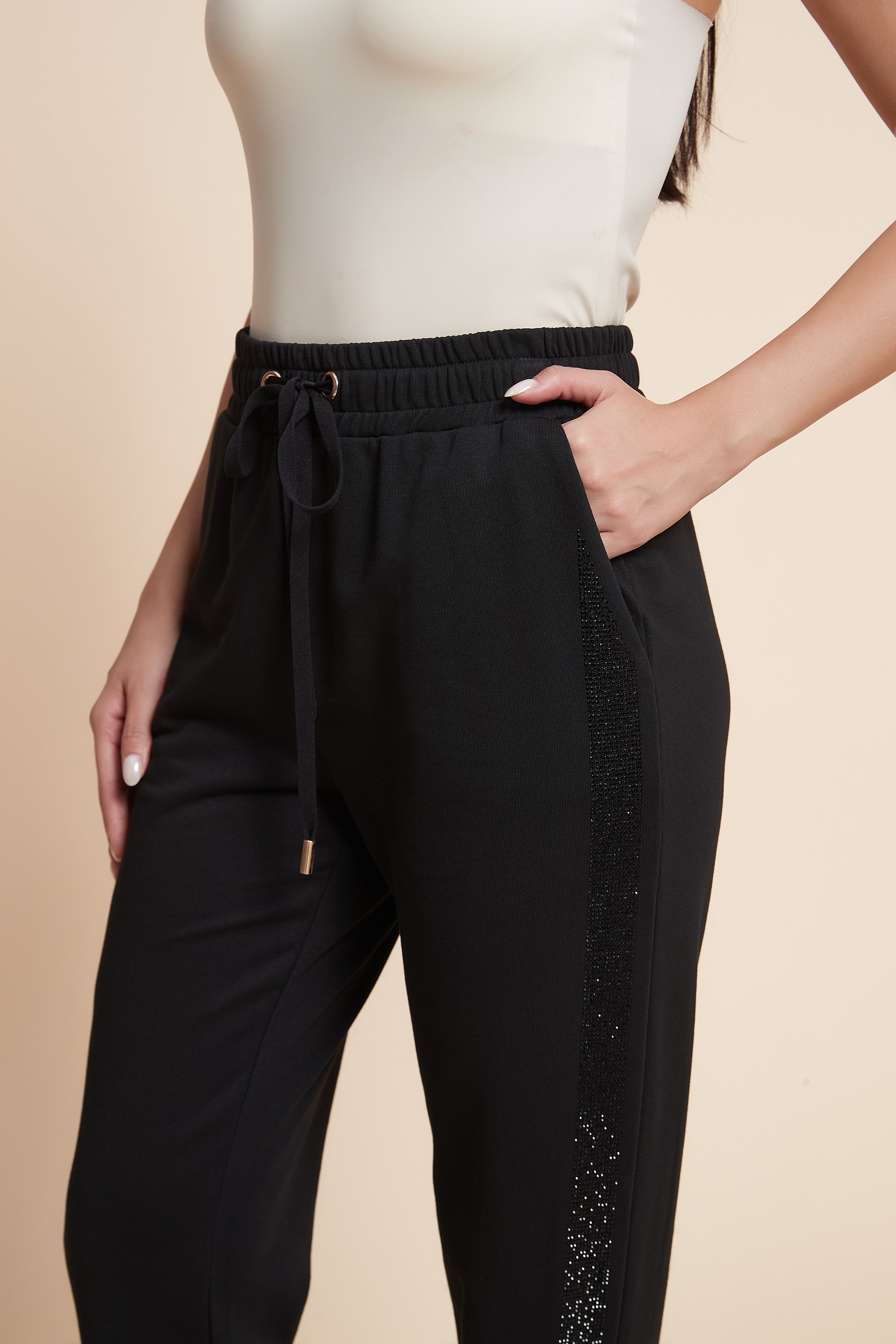 Plain Drawstring Maxi Pants