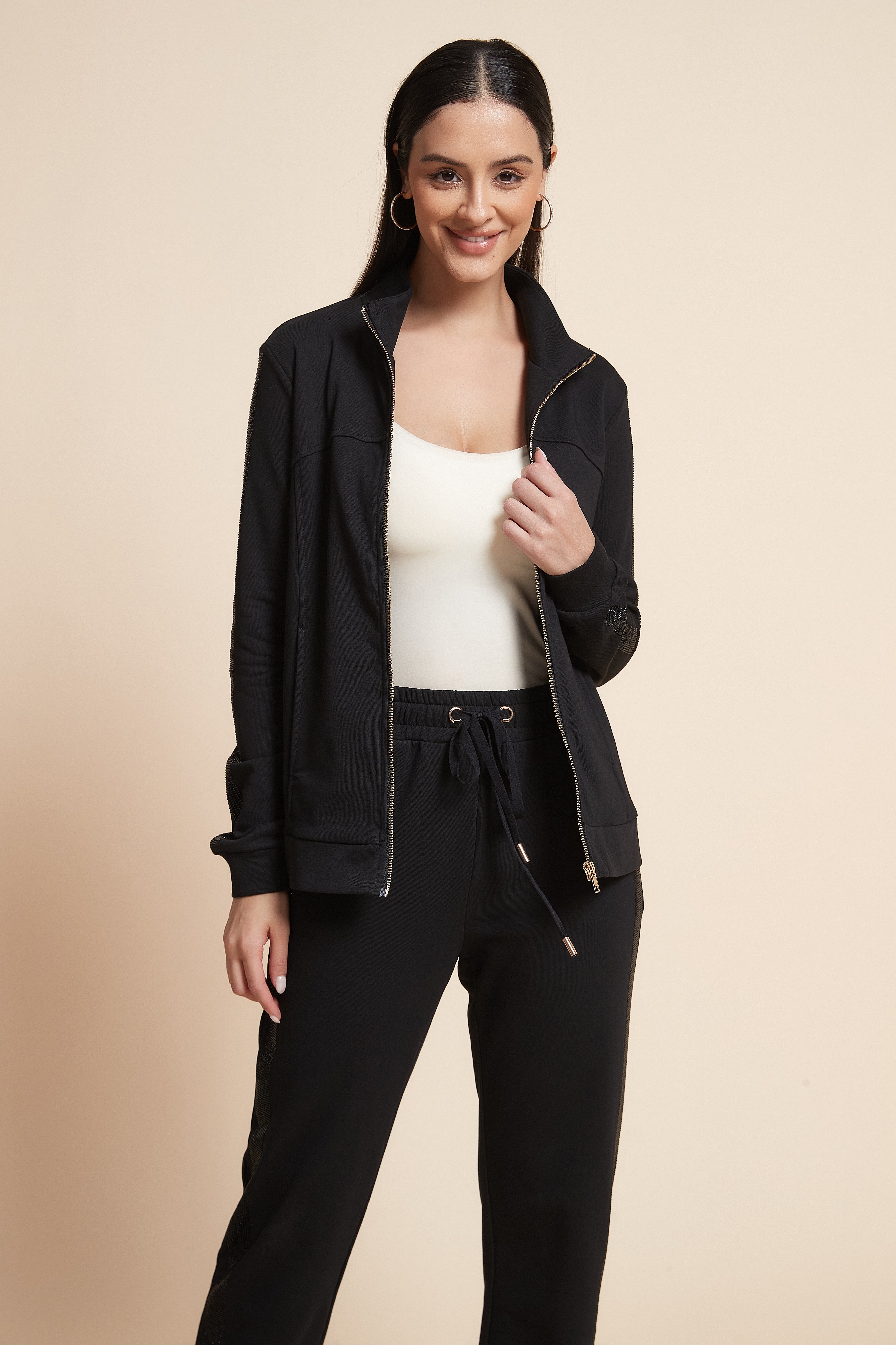 Long-Sleeved Zip-Up Sweatshirt