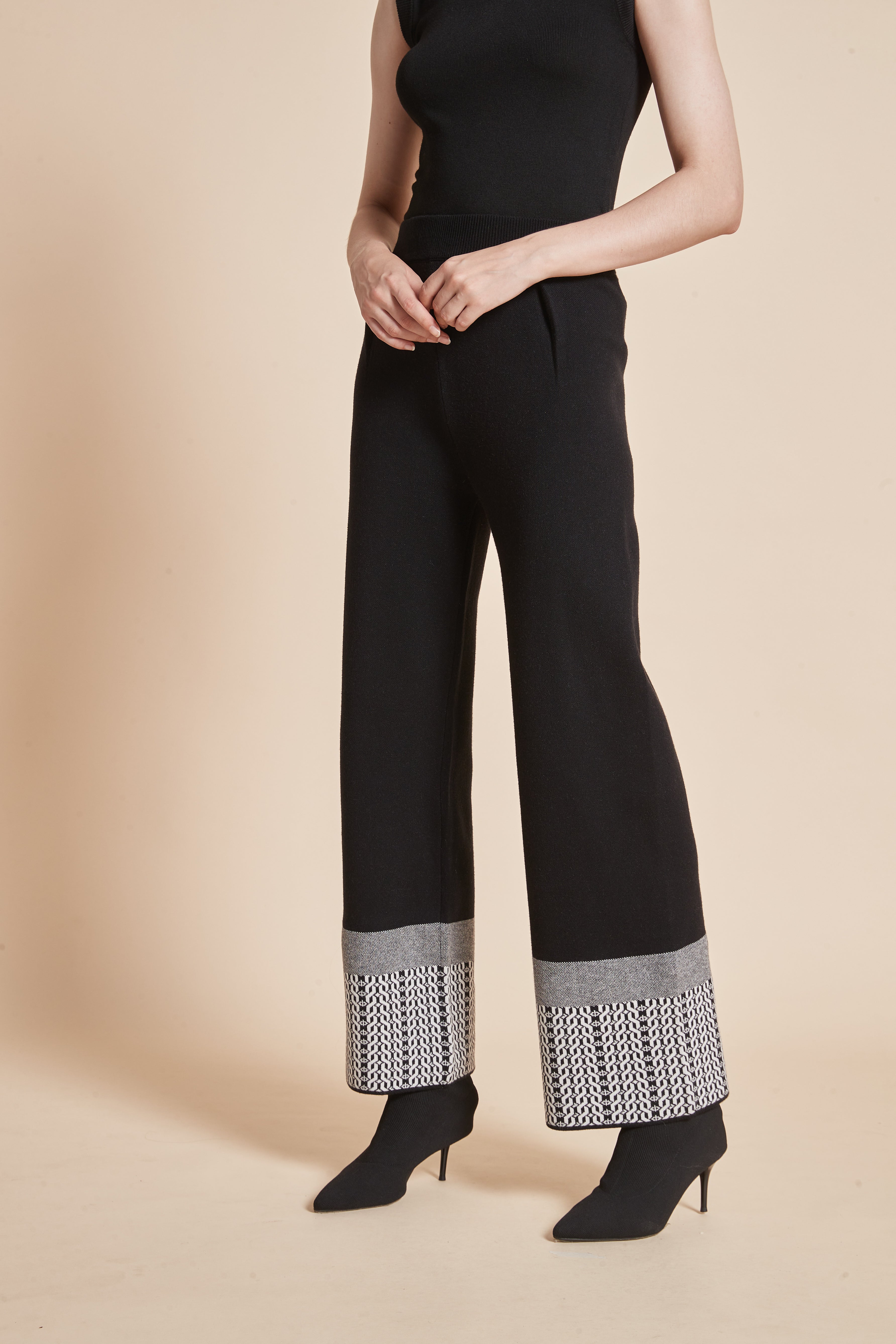 Yola Long polka-dot wide-leg pants