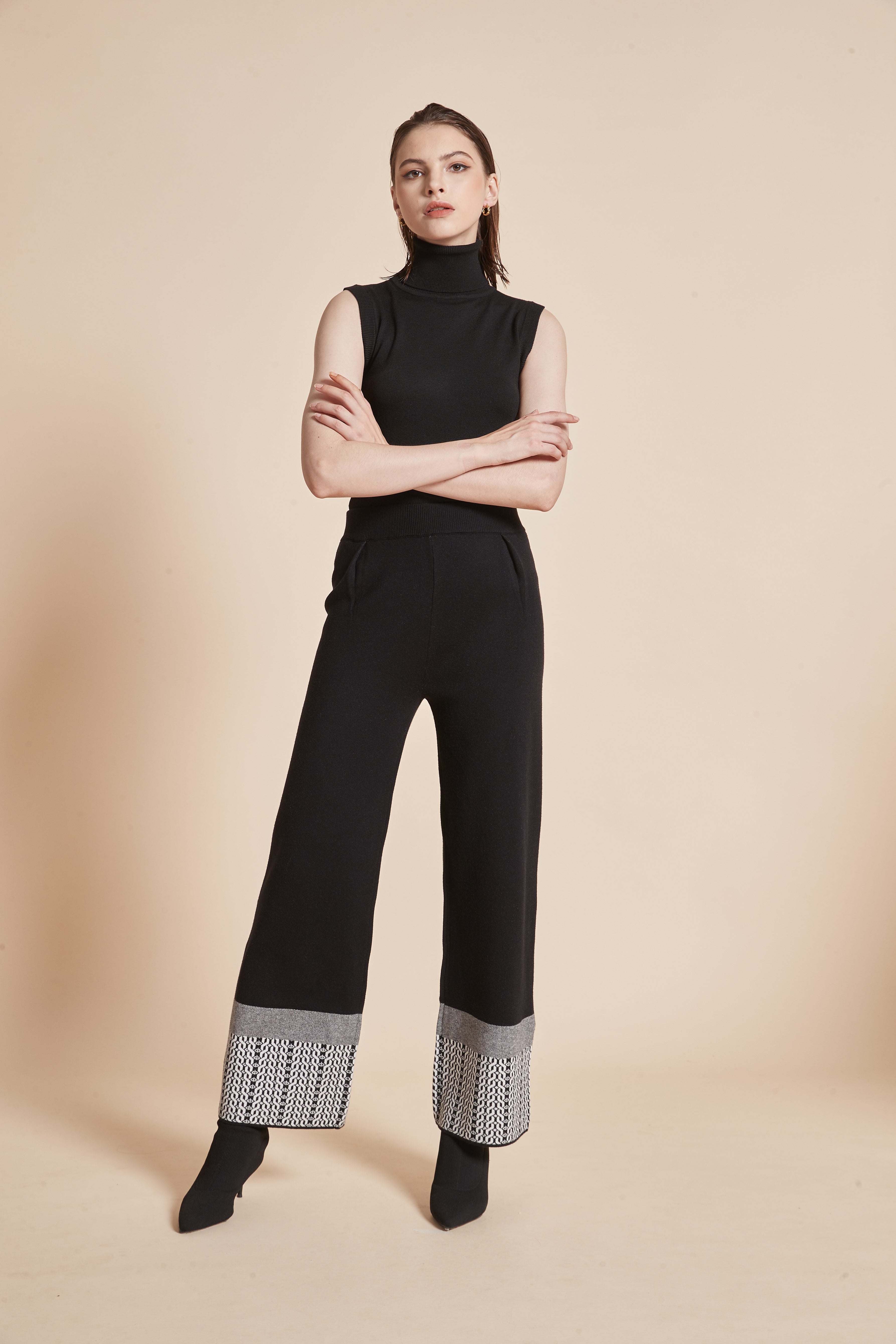 Yola Long polka-dot wide-leg pants