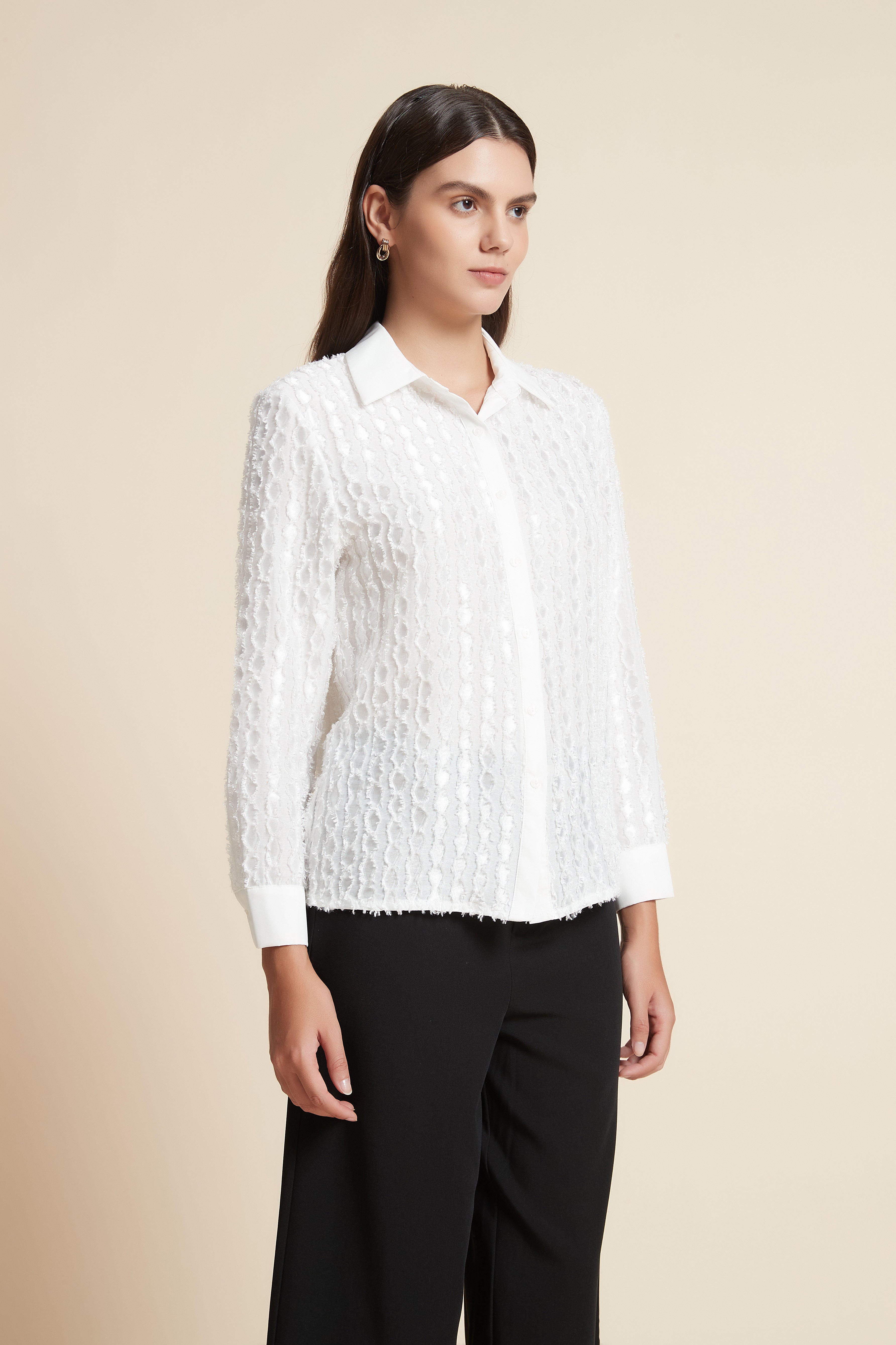 Long Sleeve Cropped Blouse