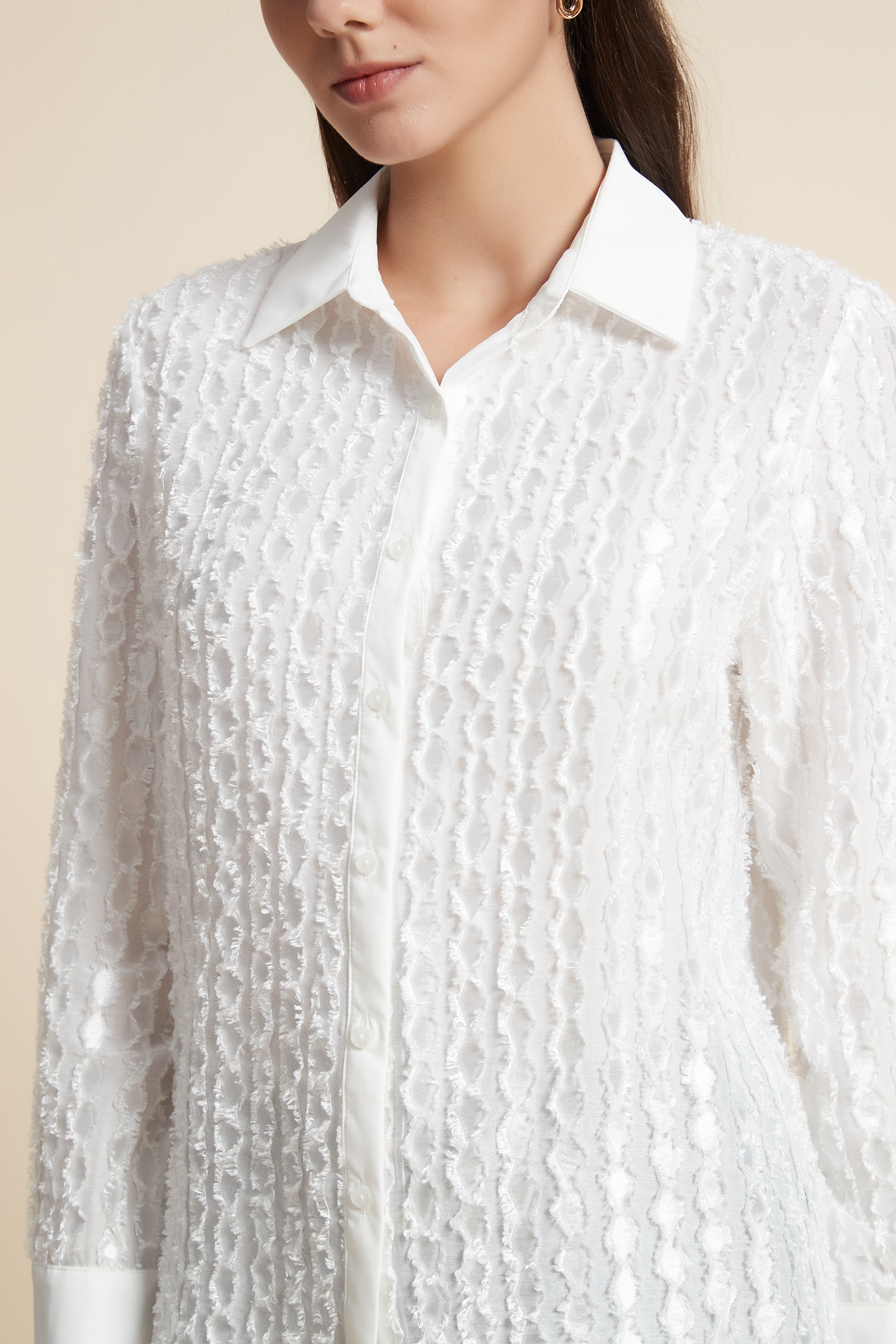 Long Sleeve Cropped Blouse