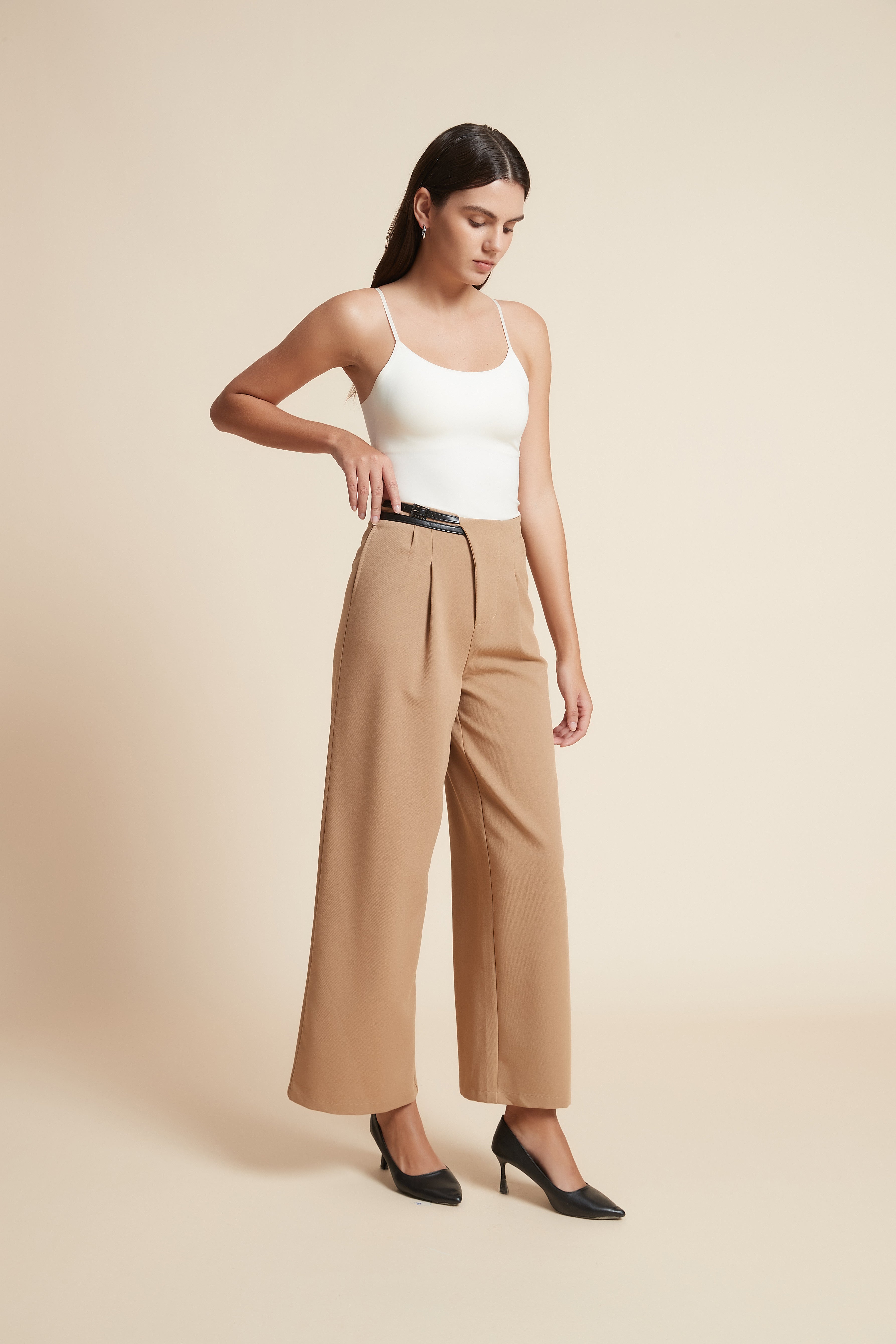 Wide Leg Plain Pants