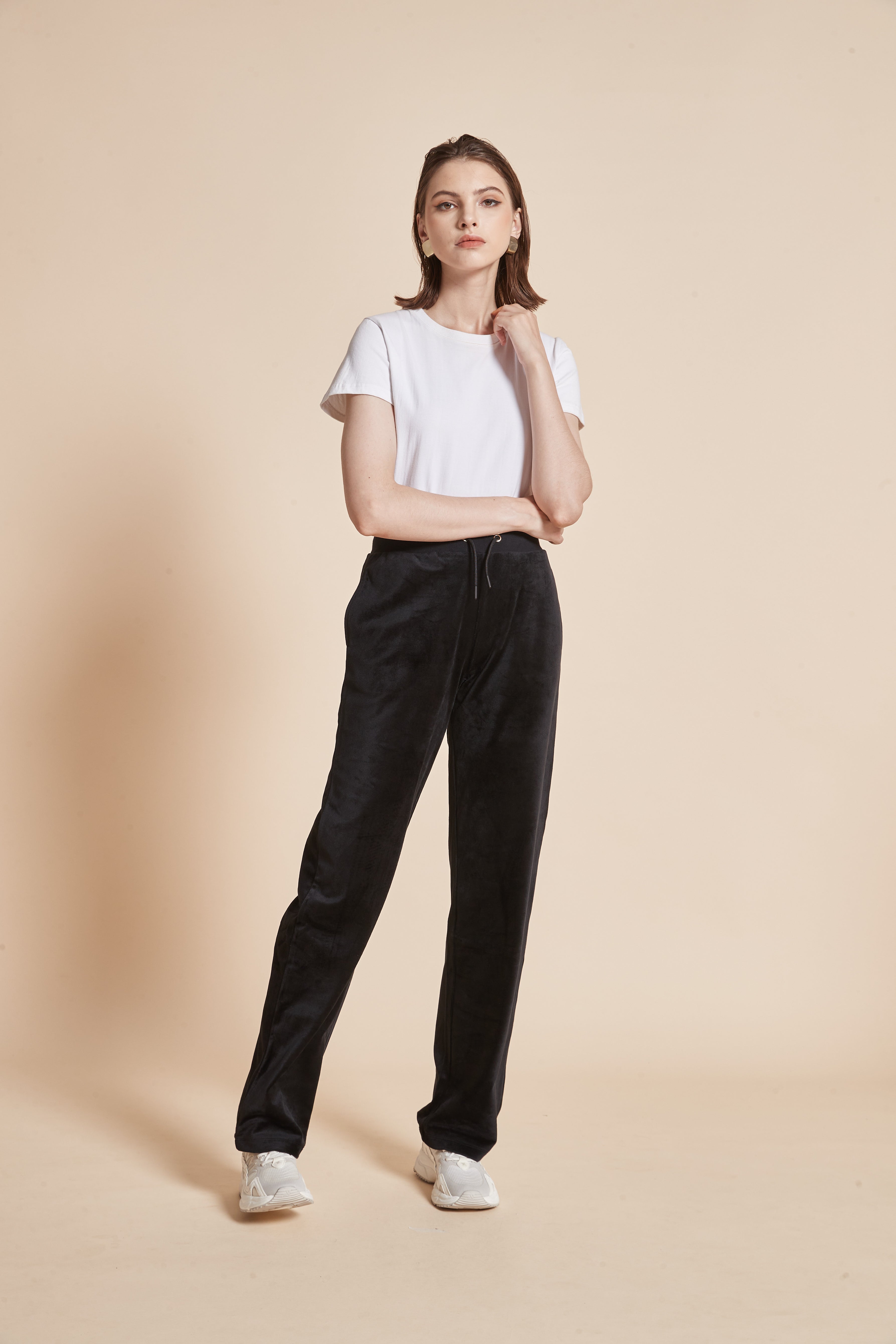 Yola Plain Pants with Tie and Long Legs