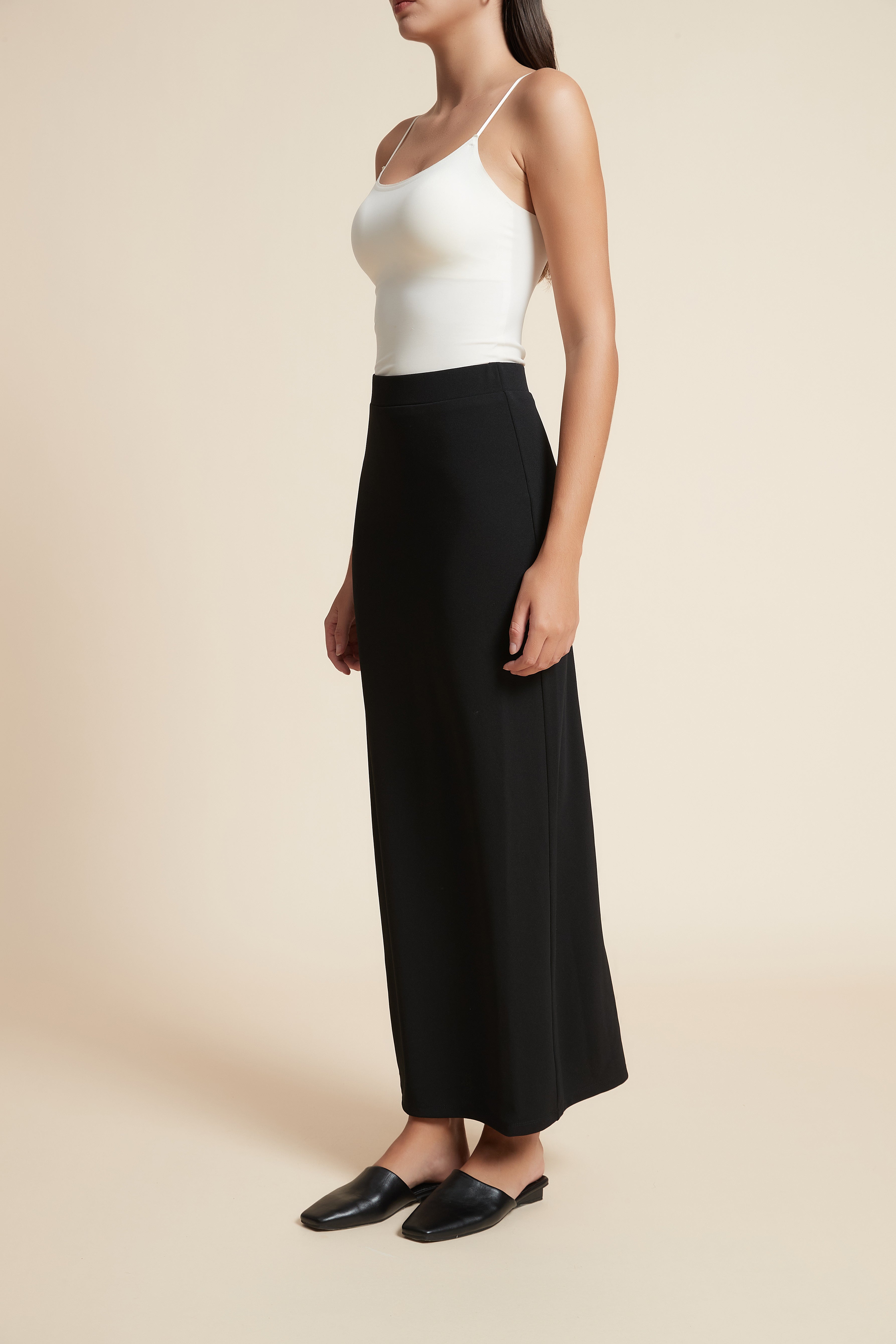Solid Long Straight Skirt