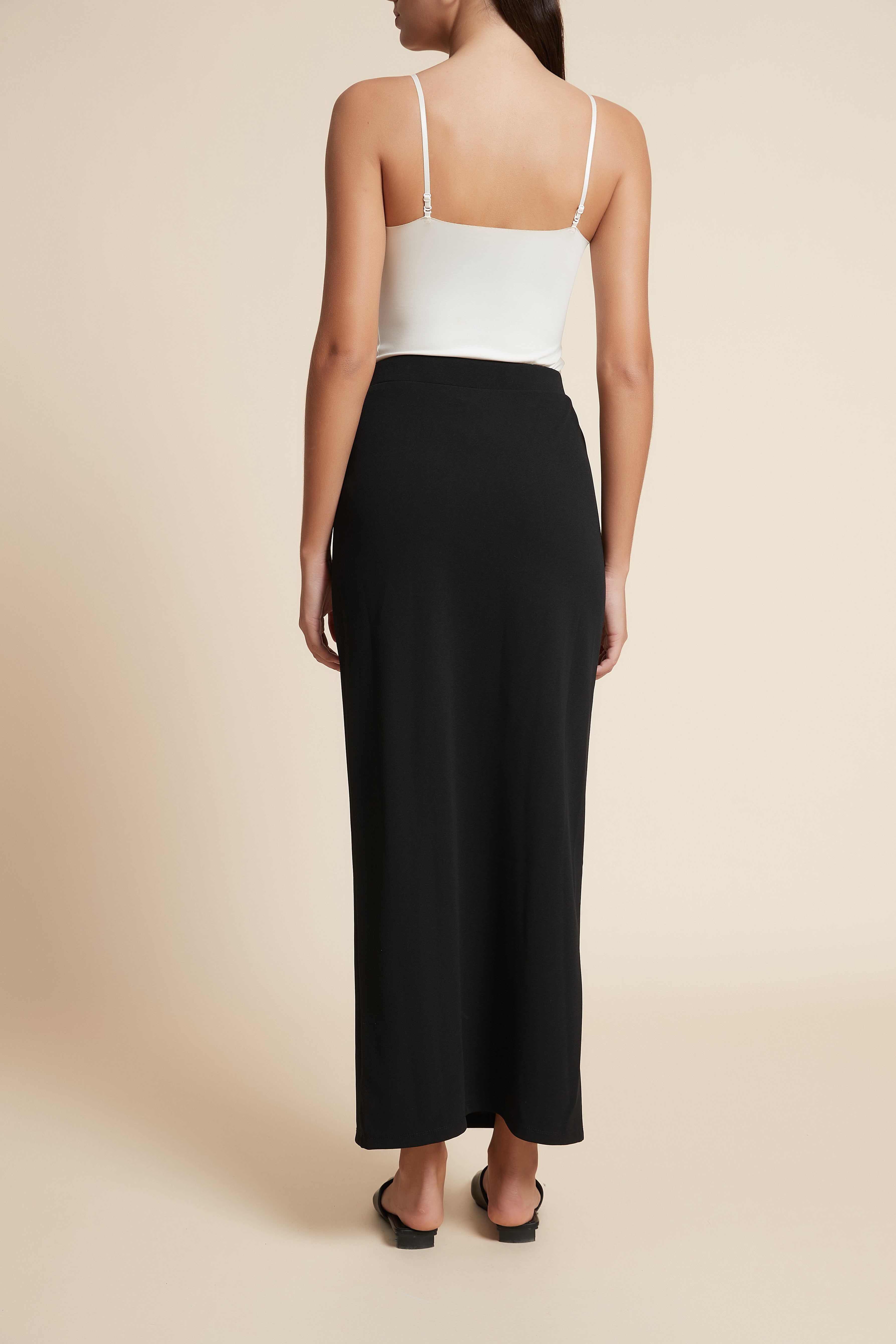 Solid Long Straight Skirt