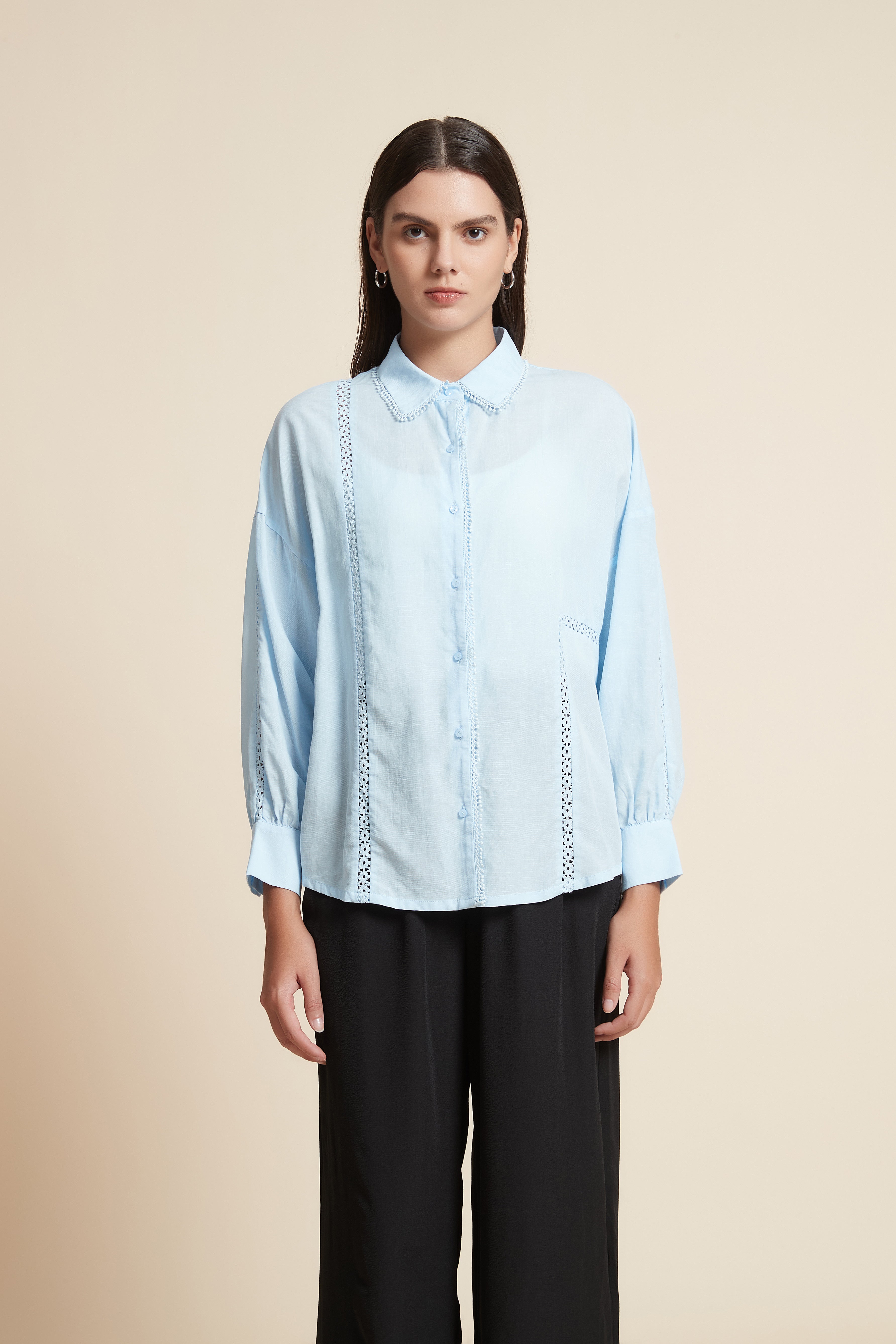 Long Sleeve Cropped Blouse