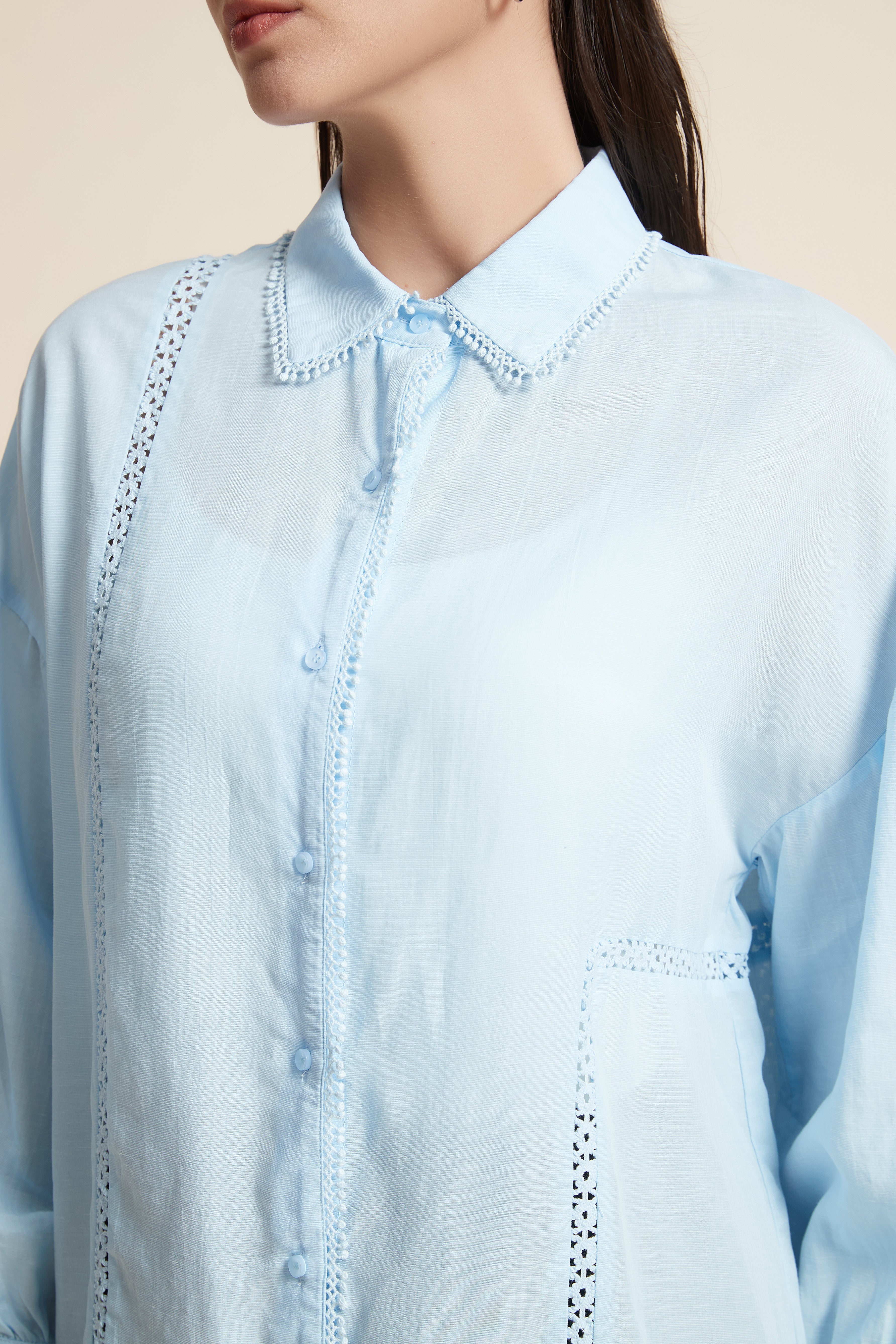 Long Sleeve Cropped Blouse
